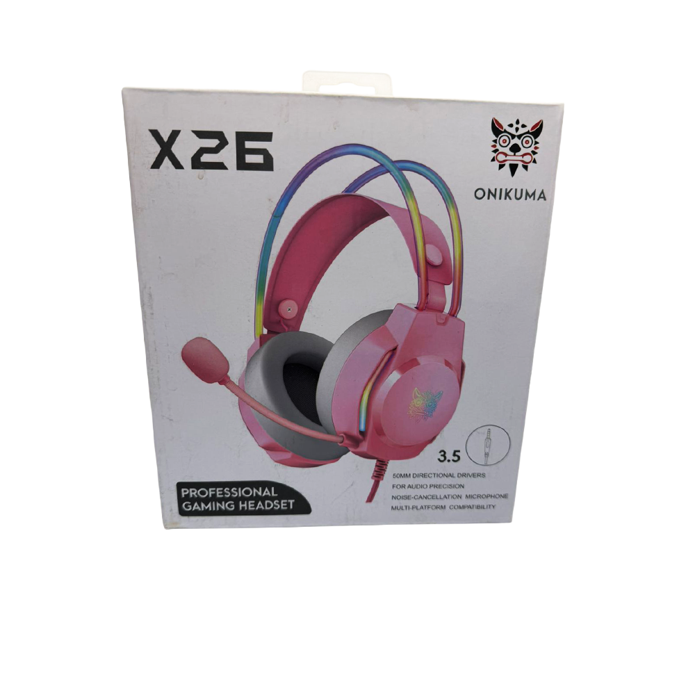 Professional Gaming Headset X26 Onikuma 2 Pink Black