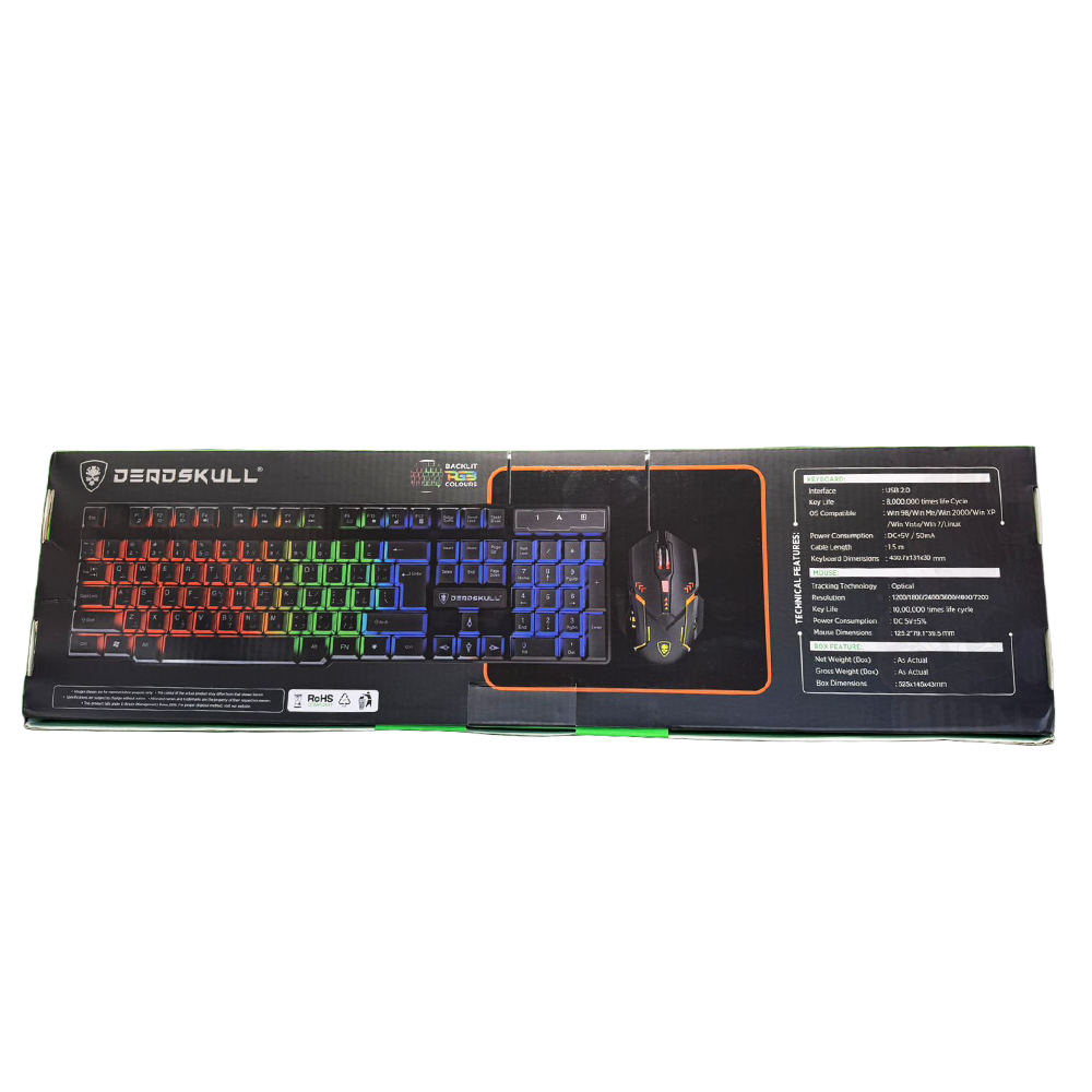 Wired Gaming Keyboard & Mouse Combo Dead skull