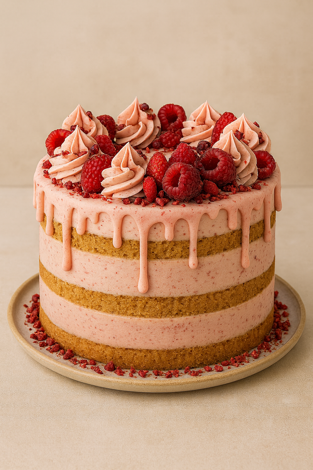 Layer cake vanille-framboise