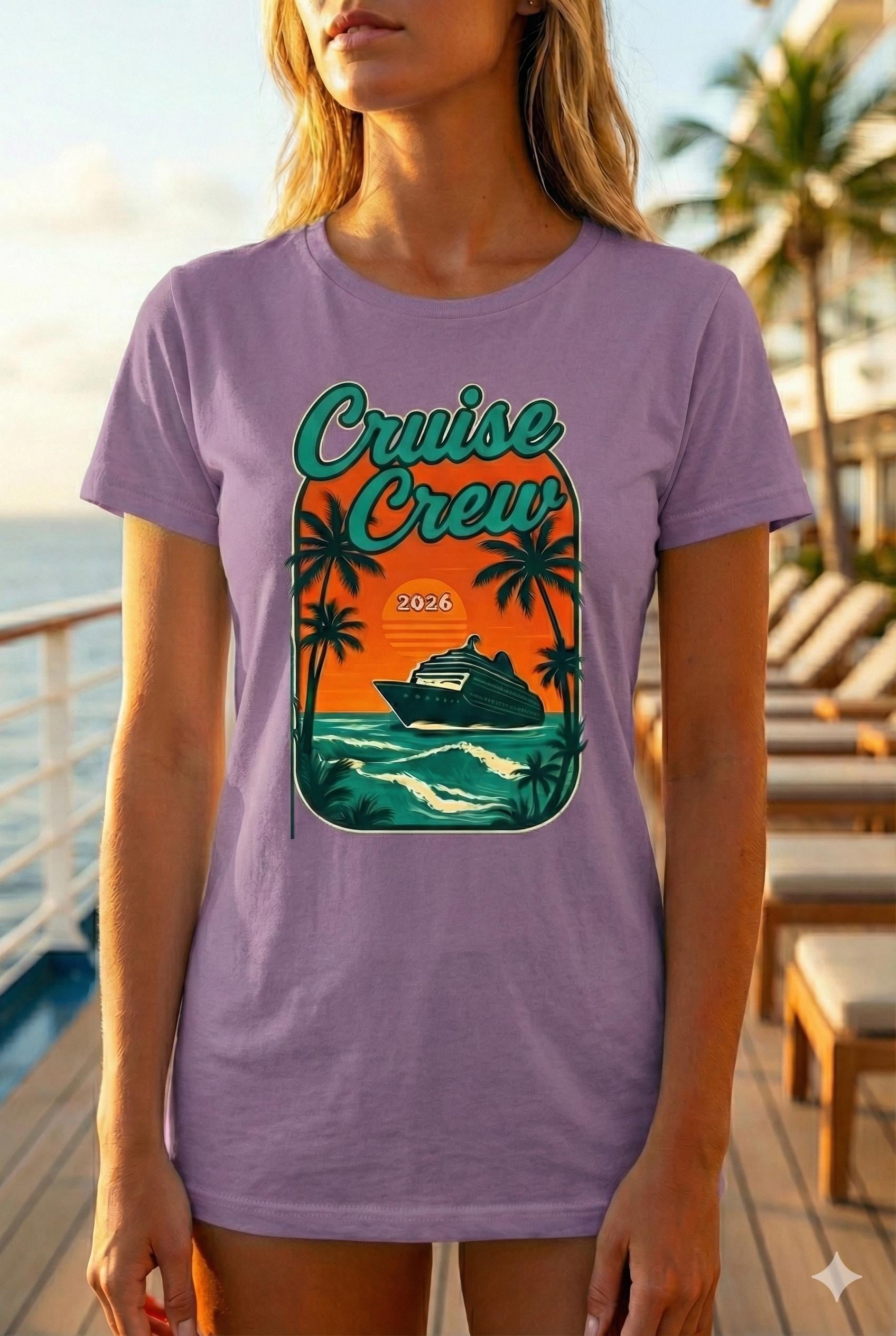 Cruise Crew 2026 Shirt, Tropical Vacation , Group Cruise Shirt, Ocean Sunset Cruise Tee, Travel Graphic Shirt