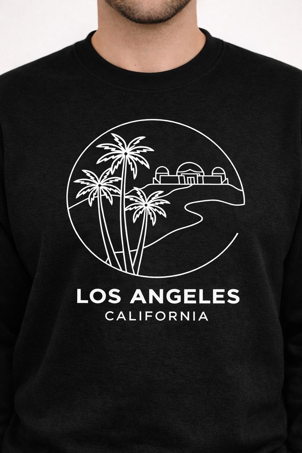 Los Angeles California Hoodie, Minimal LA Graphic Crewneck, Palm Tree Line Art Pullover, West Coast Aesthetic Top