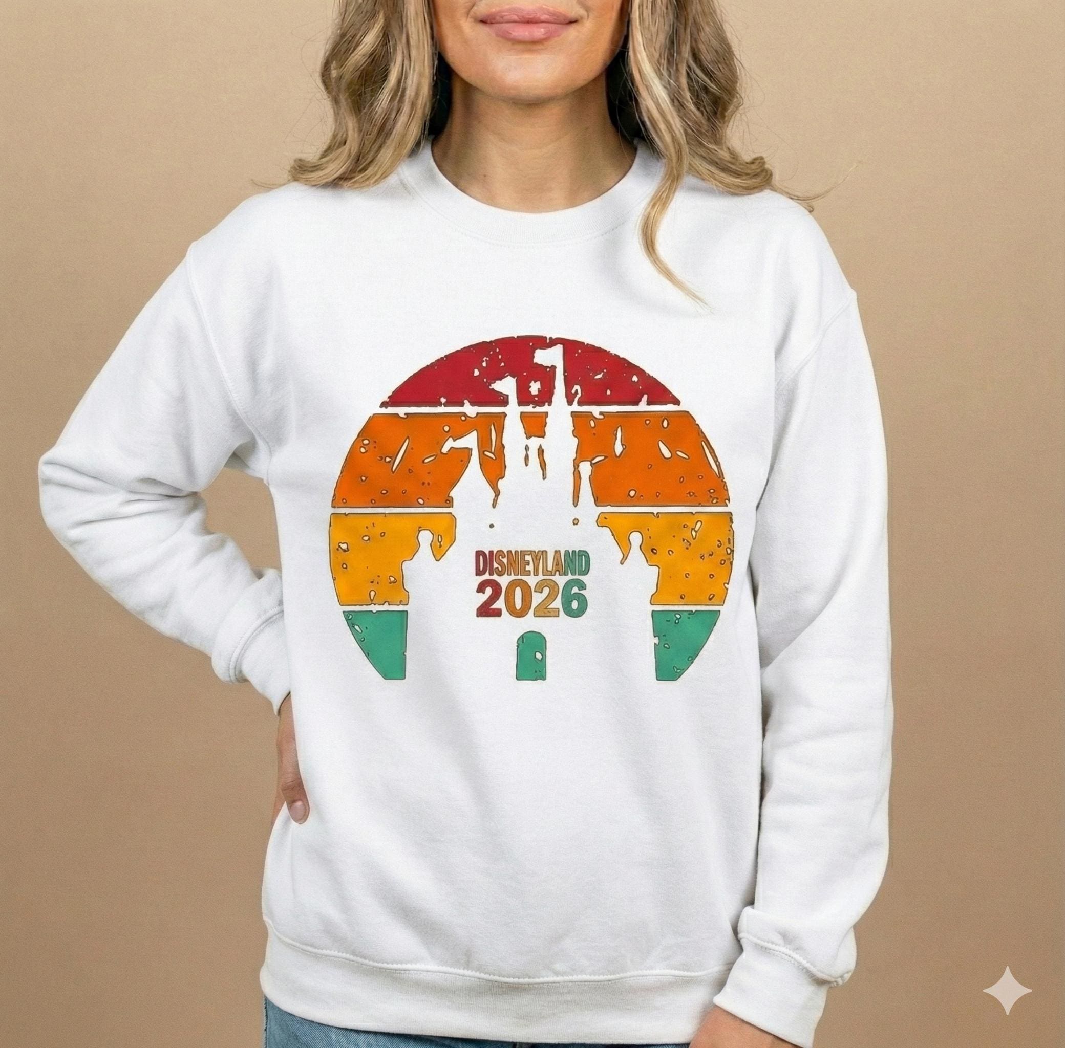 Disneyland 2026 Castle Sweatshirt Retro Color Print