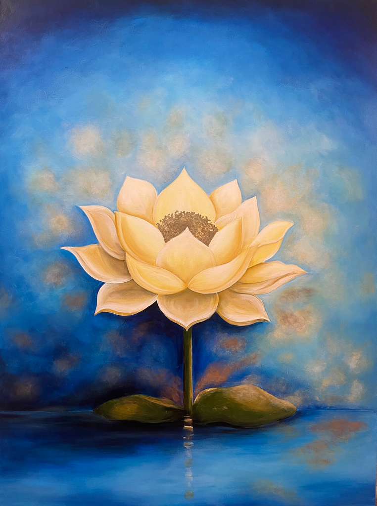Radiant Golden Lotus | Premium Vastu Wall Art for Abundance