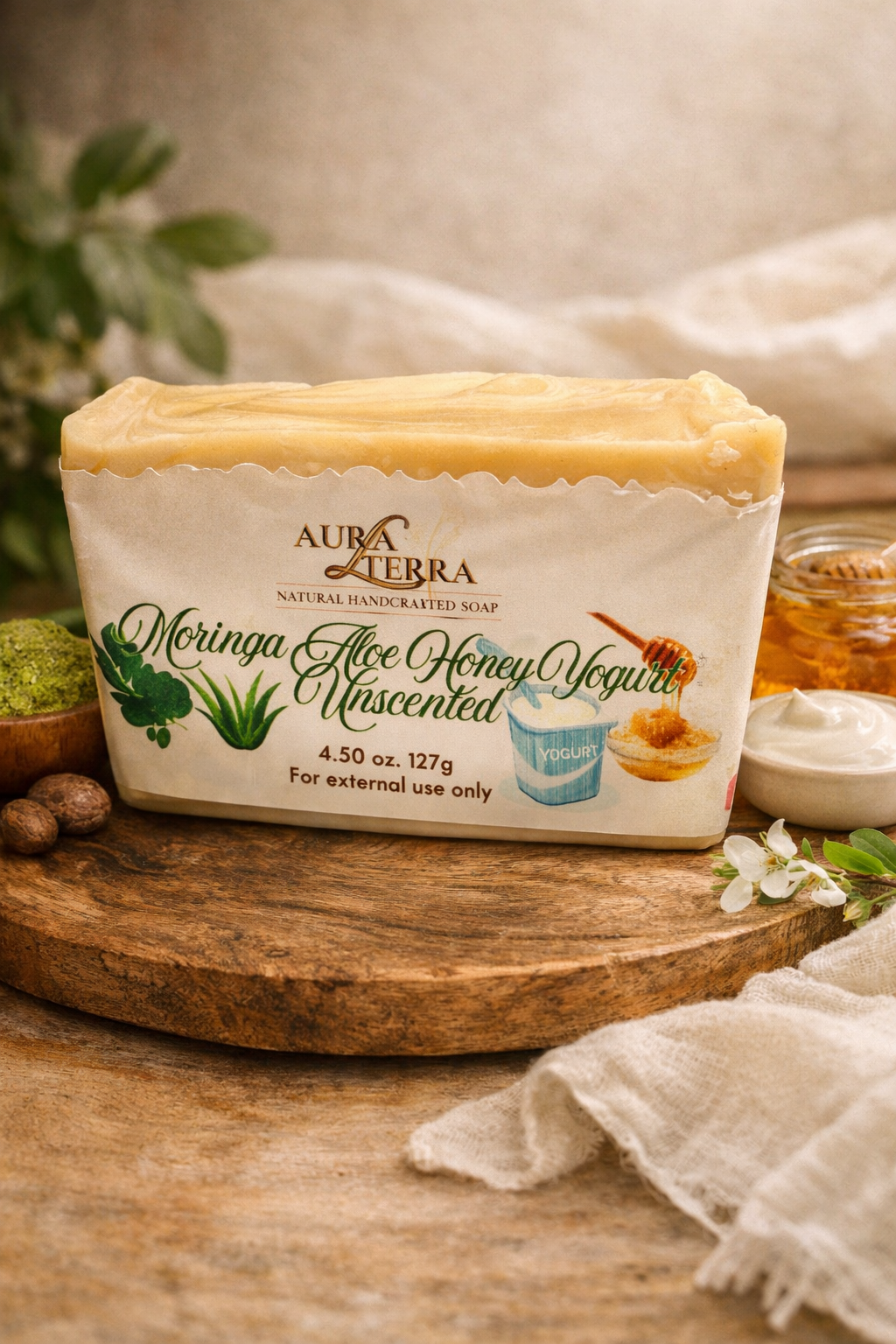 Moringa Aloe Honey Yogurt Soap