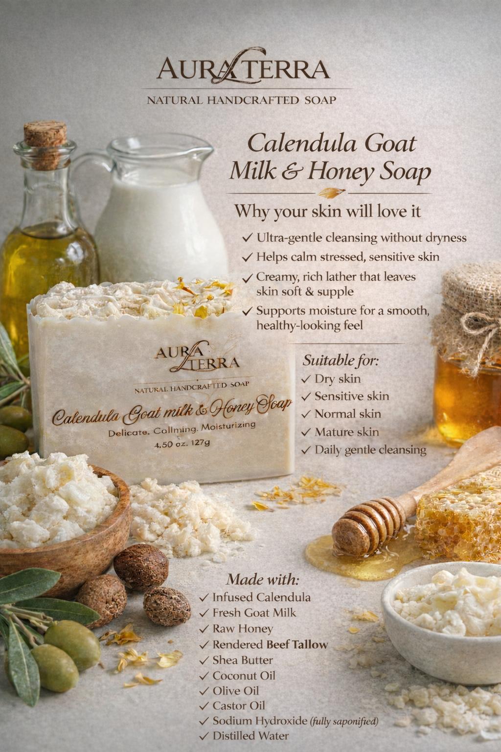 Calendula Goat Milk & Honey Soap