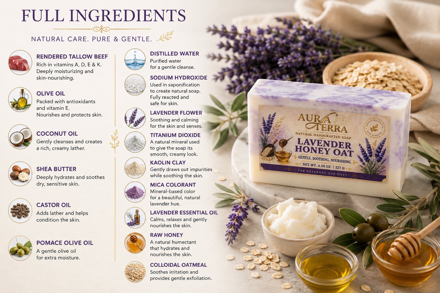 Lavender Honey Oat Soap