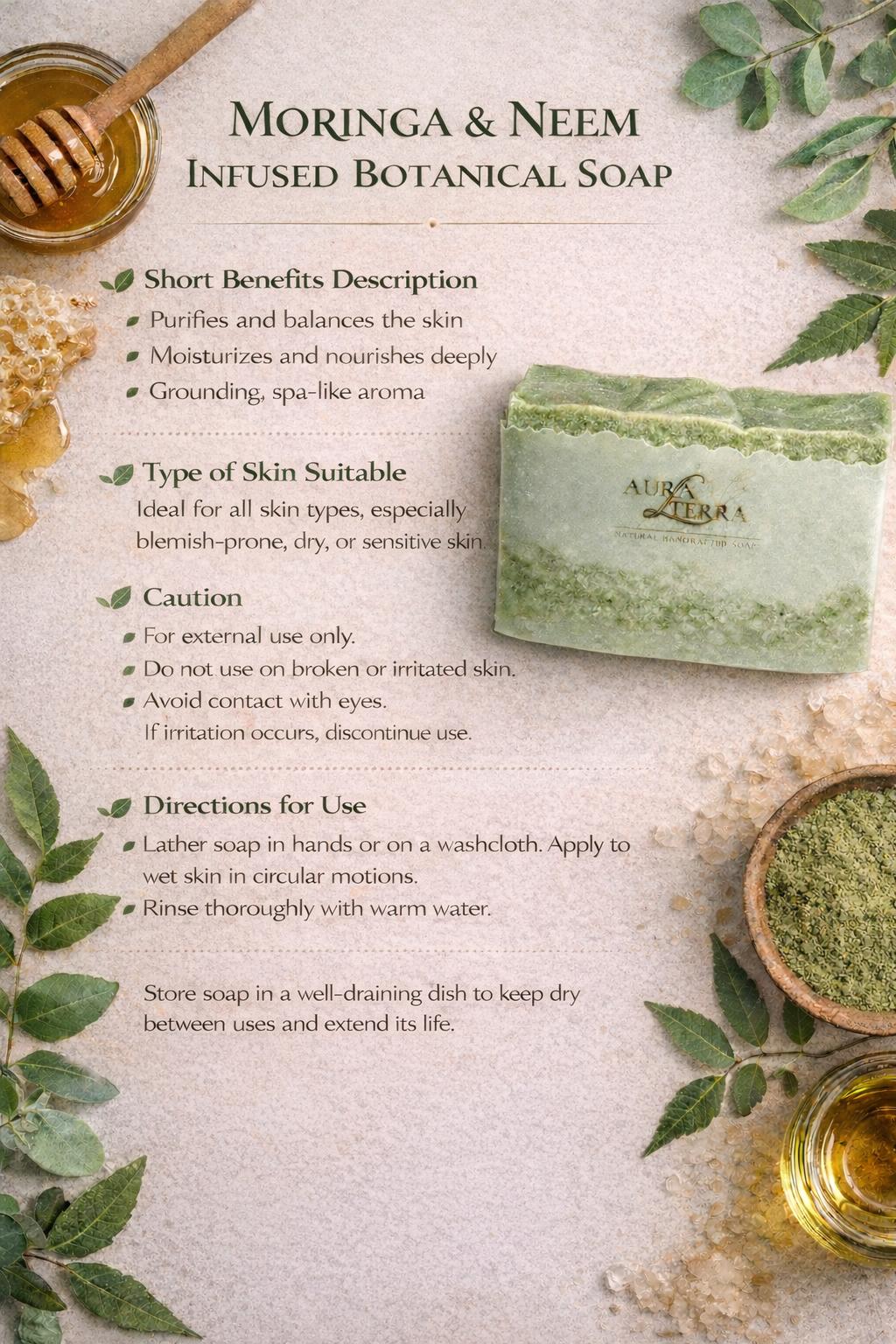 Moringa & Neem Infused Botanical Soap