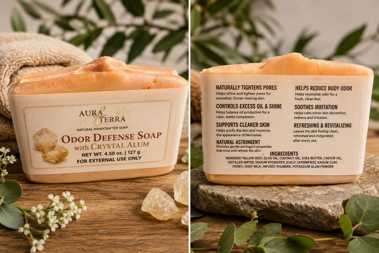 Odor Defense Soap with Crystal Alum ( Tawas)