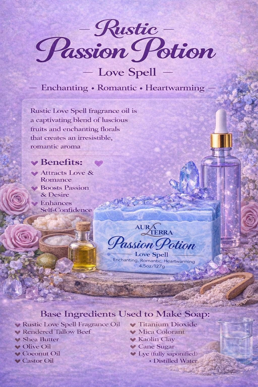 Rustic Passion Potion Love Spell Soap