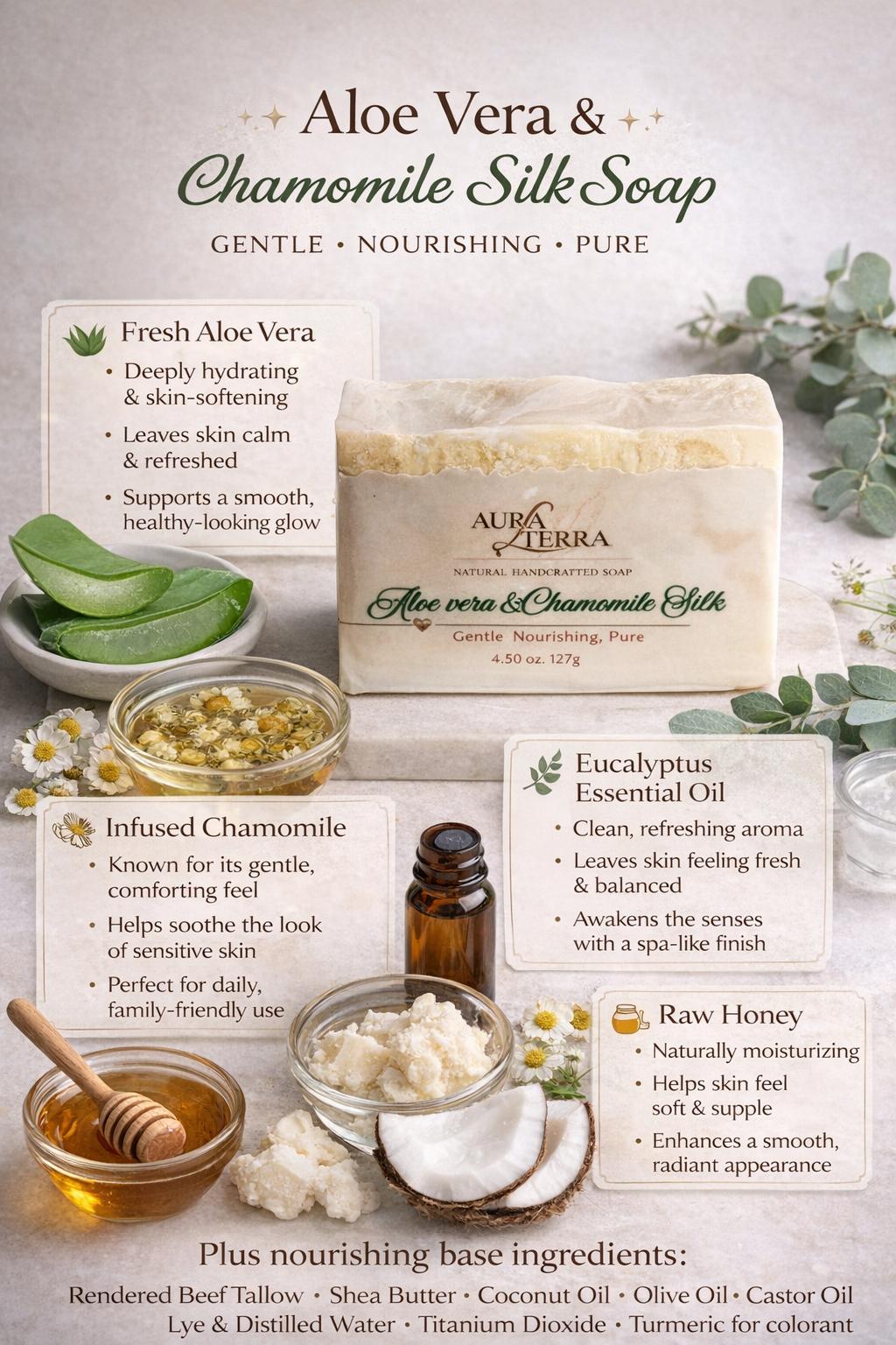 Aloe Vera & Chamomile Silk Soap