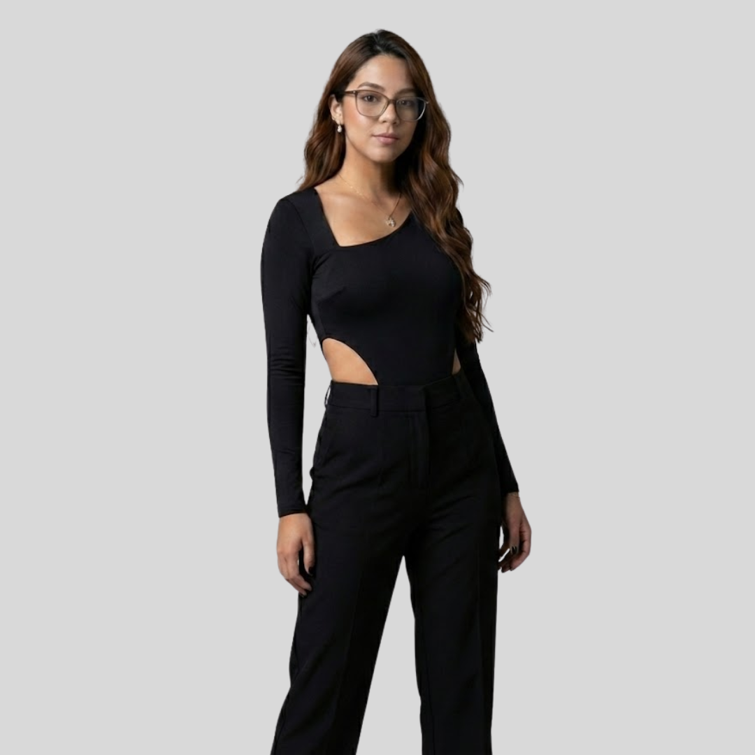 Body Preto de Manga Longa