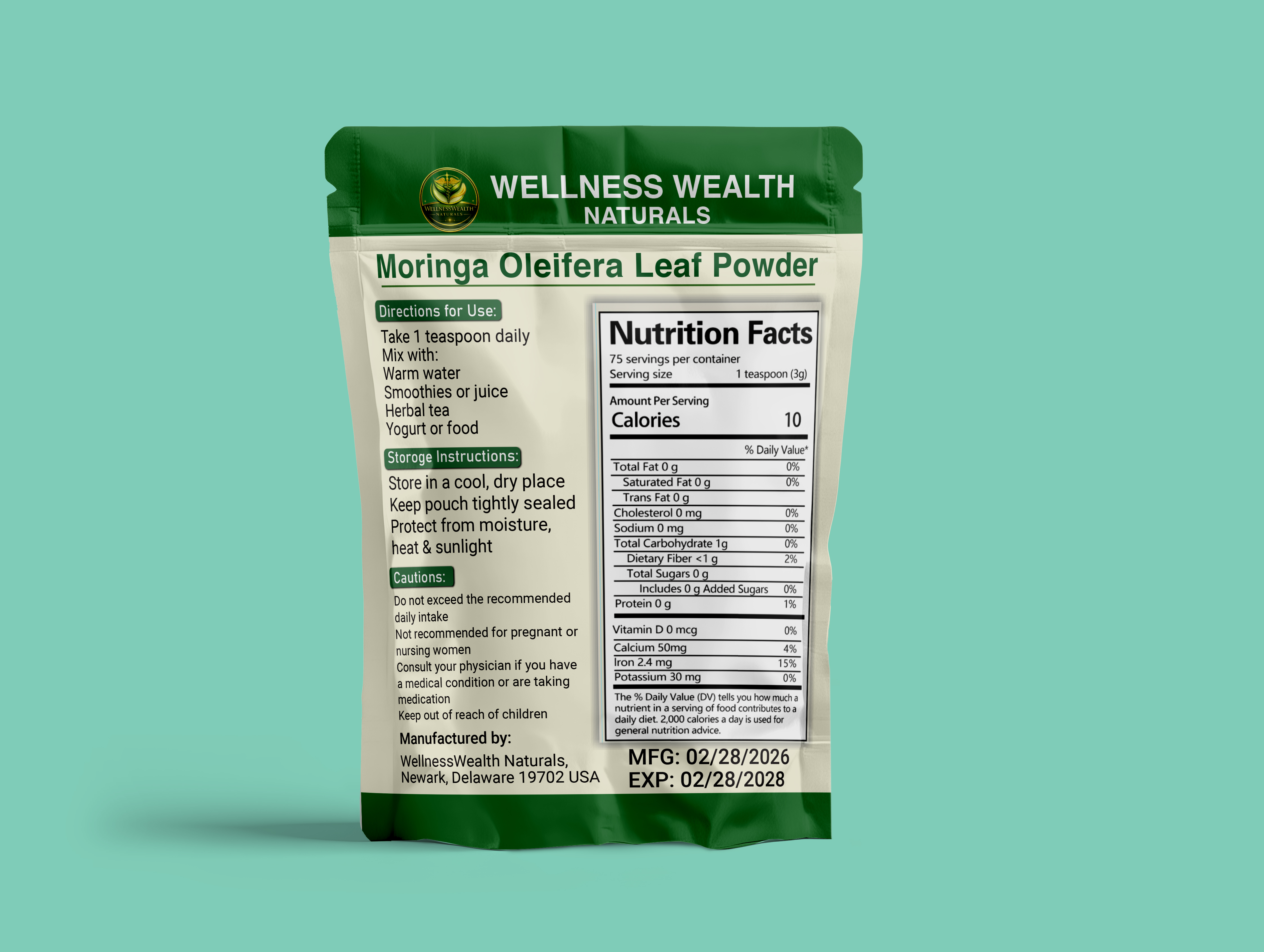 Organic Moringa Leaf Powder