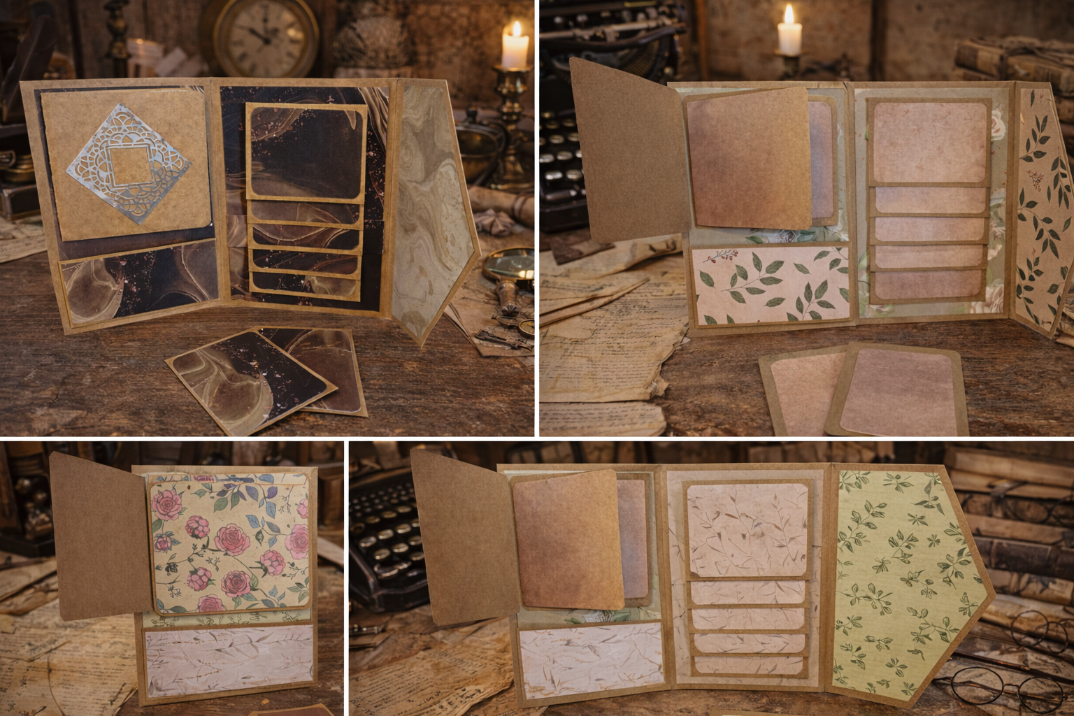 Album enveloppe - Album scrapbooking fait main – Album photo artisanal à rabats et pochettes