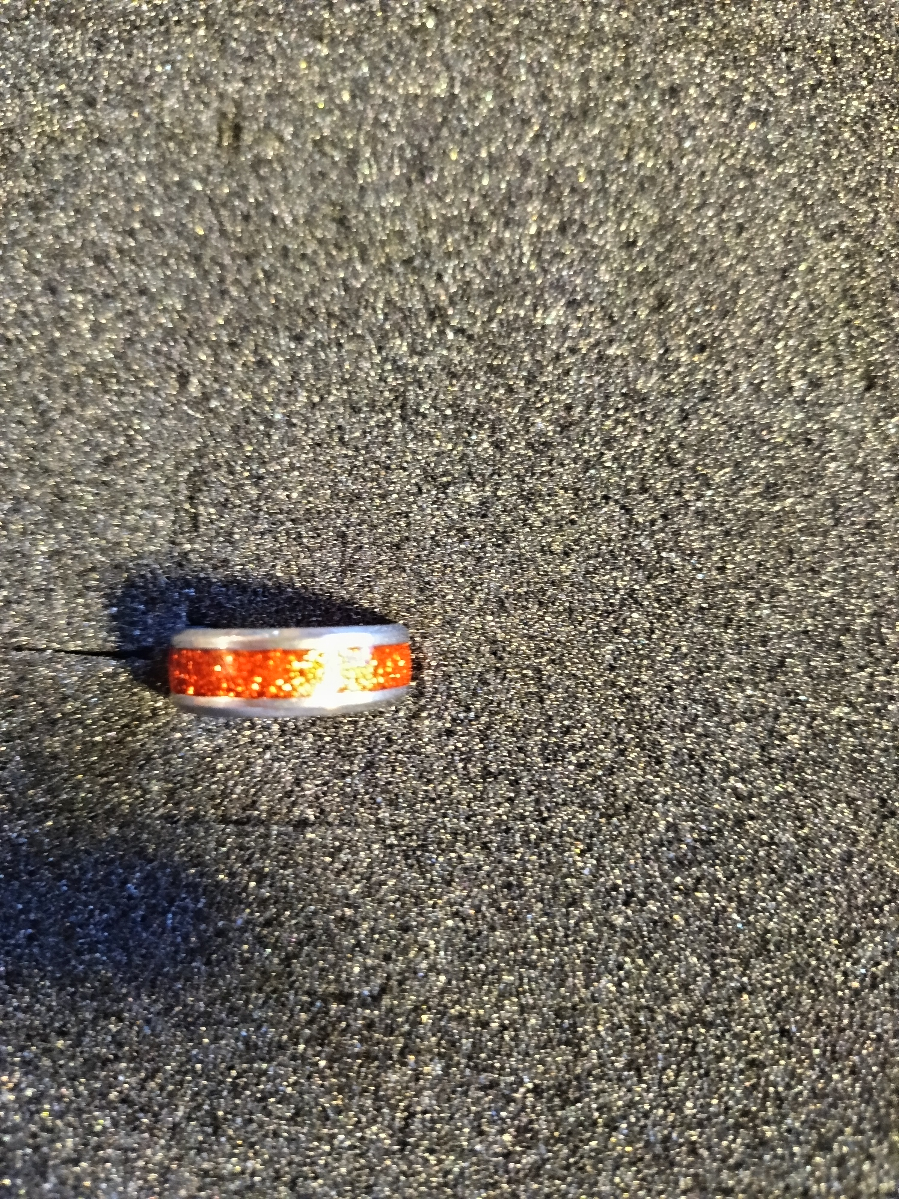 Bague pailletée taille 10 vendue à l’unité – Bijou artisanal brillant multicolore fait main