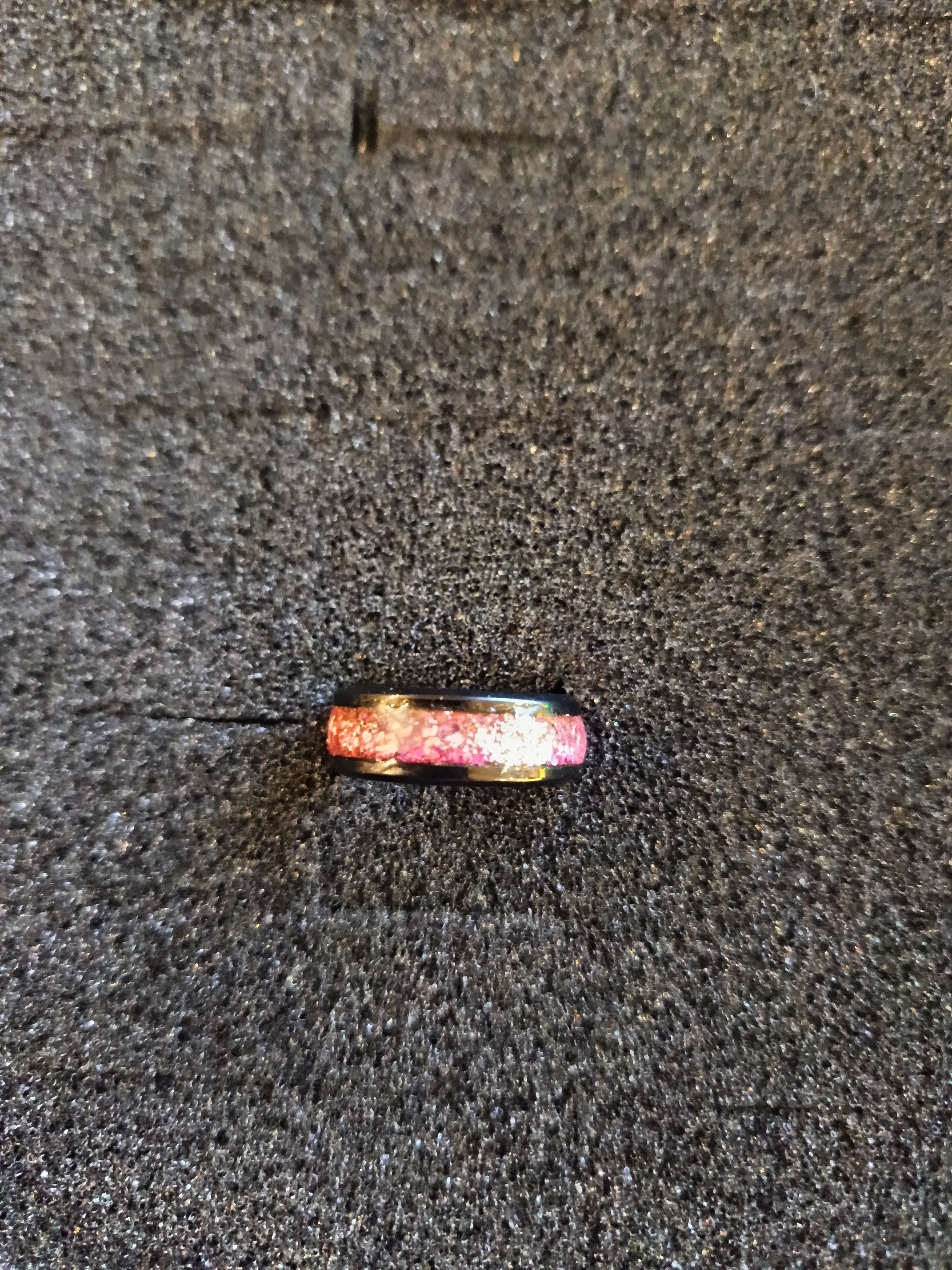 Bague pailletée taille 9 vendue à l’unité – Bijou artisanal brillant multicolore fait main