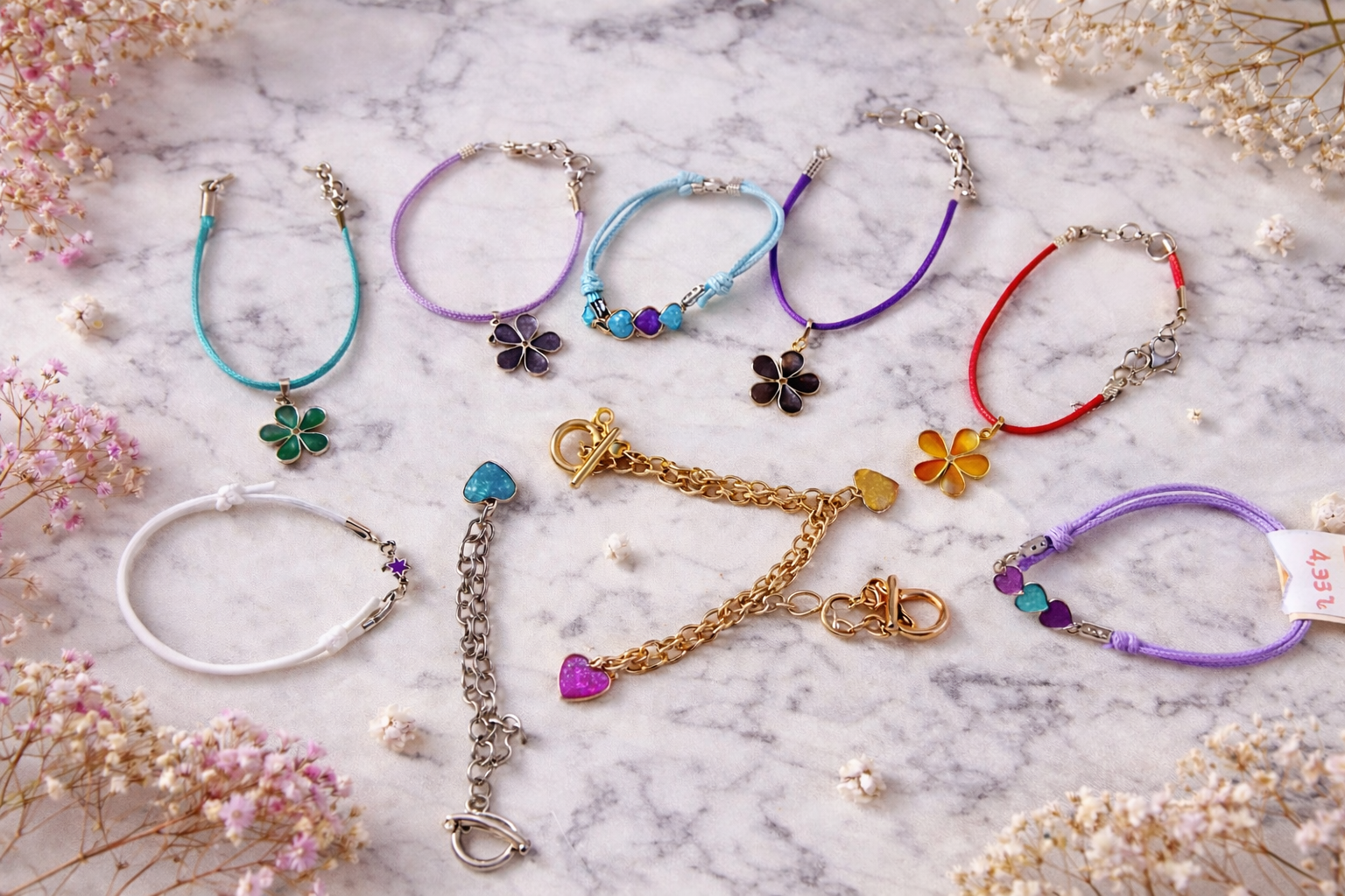 Bracelet enfant chaîne dorée cœur violet – Bijou enfant élégant