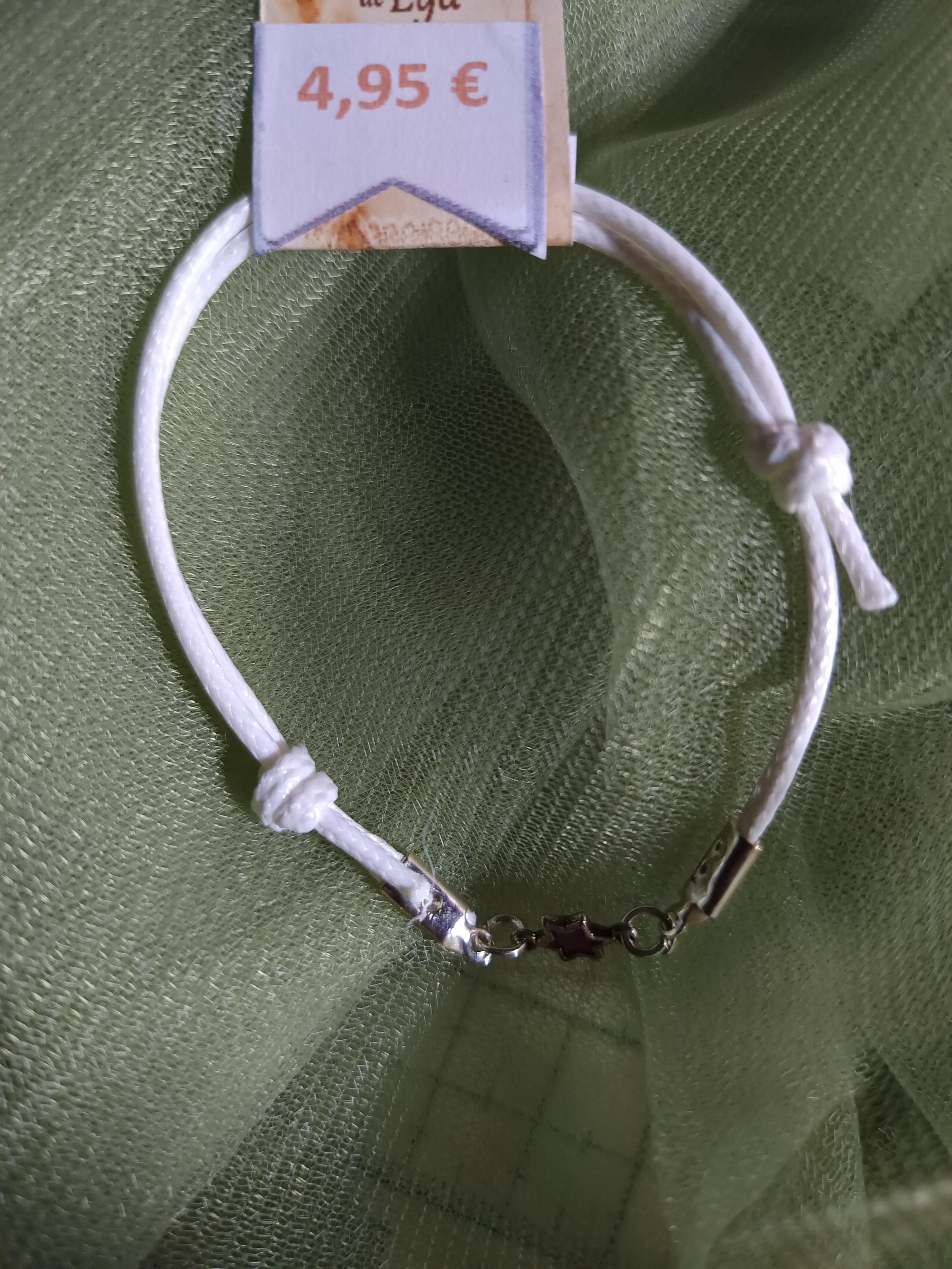 Bracelet enfant blanc étoile – Bijou ajustable enfant