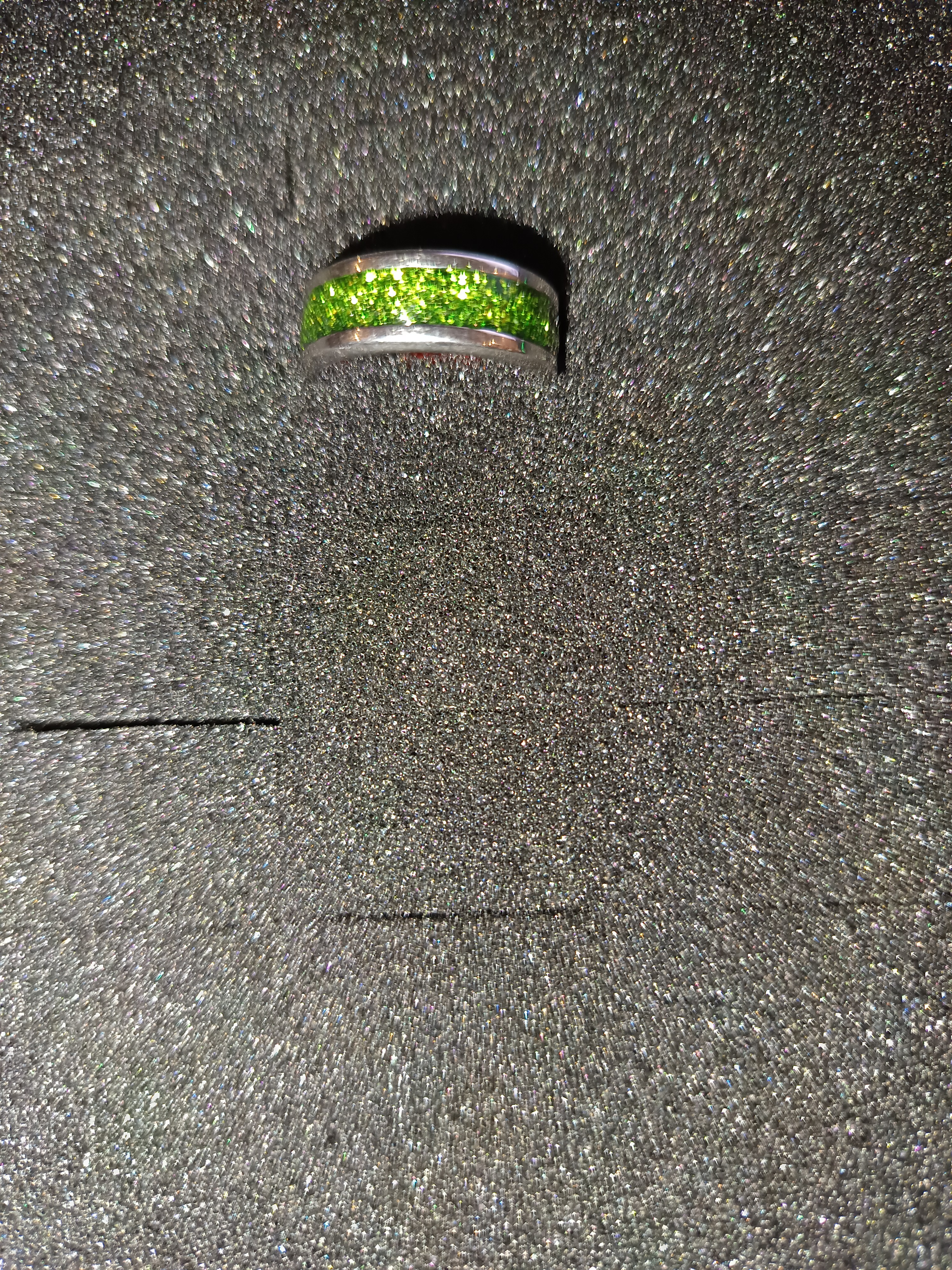 Bague pailletée taille 8 vendue à l’unité – Création artisanale multicolore brillante