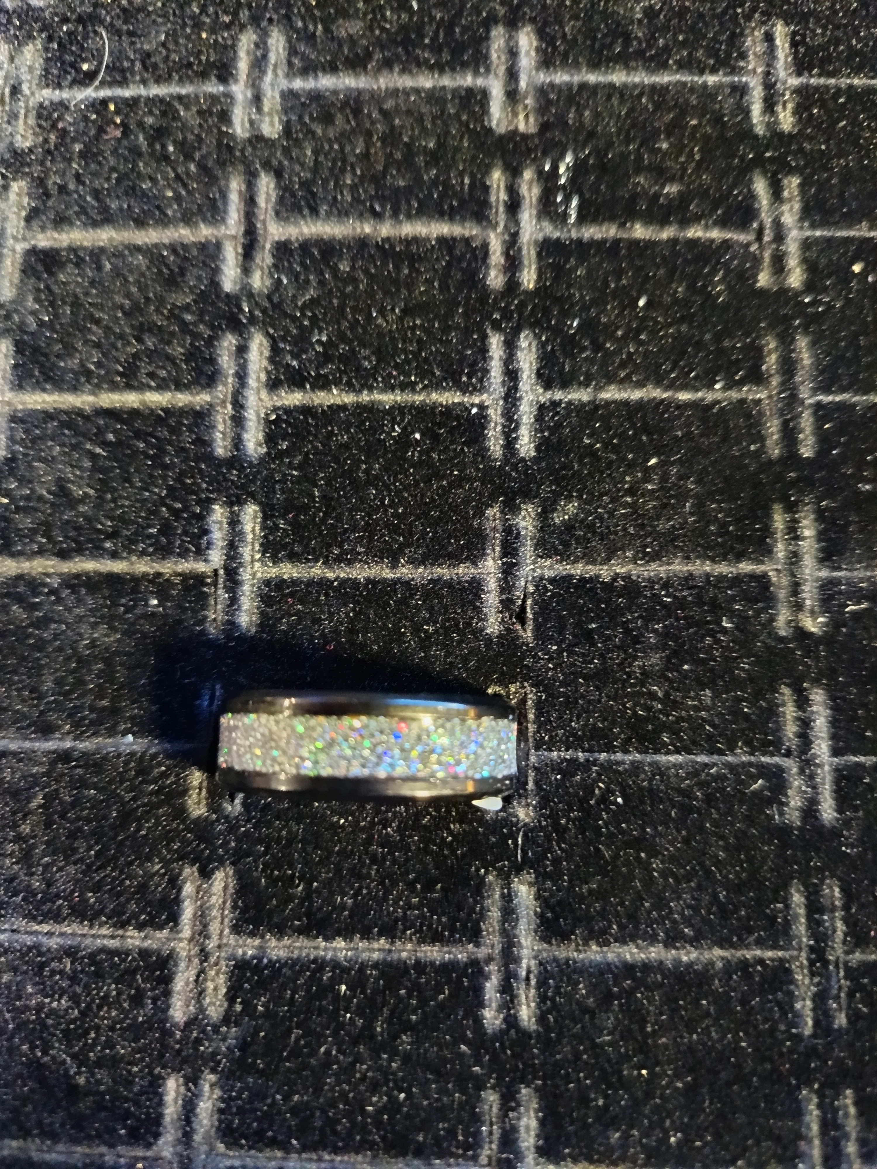 Bague pailletée taille 12 vendue à l’unité – Bijou artisanal brillant multicolore fait main