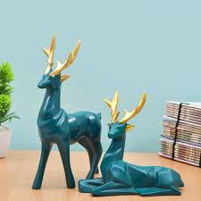 Geometric Deer Figurine Set