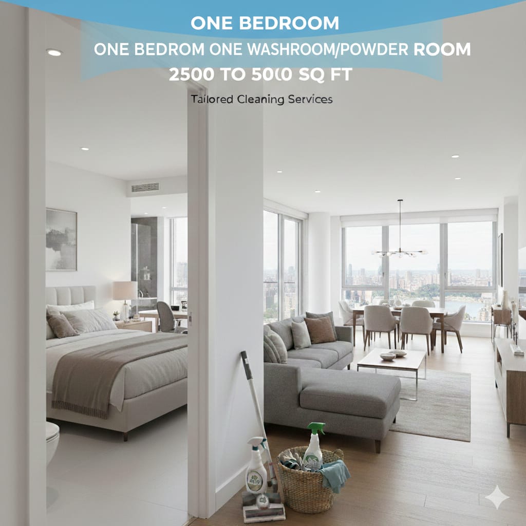 1 bedroom 1 washroom/powder room