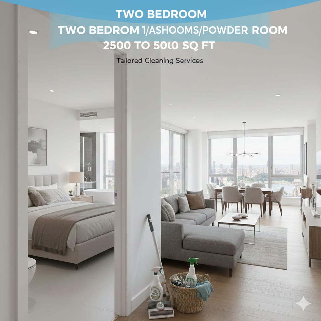 2 bedroom 1|2 washroom/powder room