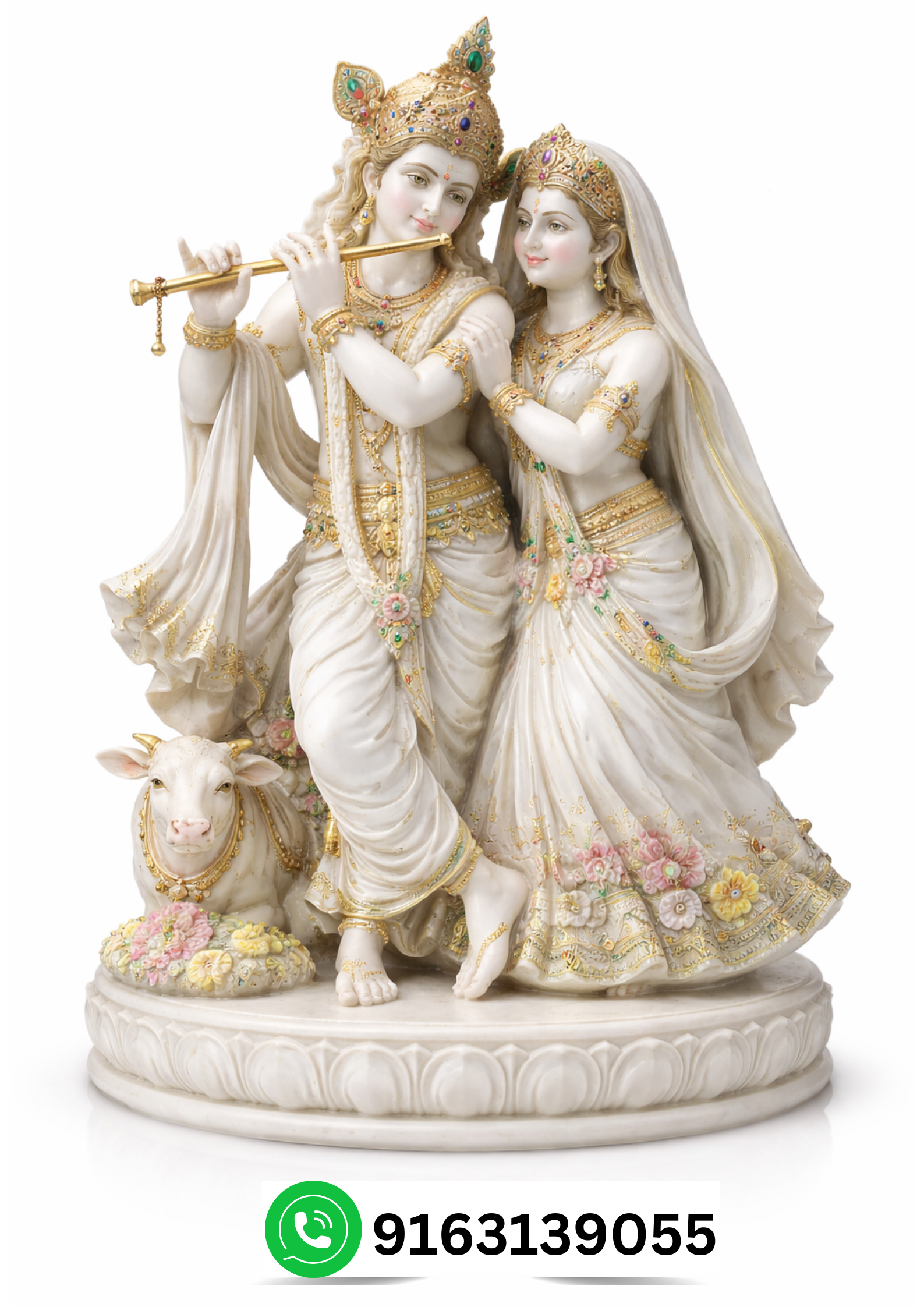 Radha Krishna Marble Statue