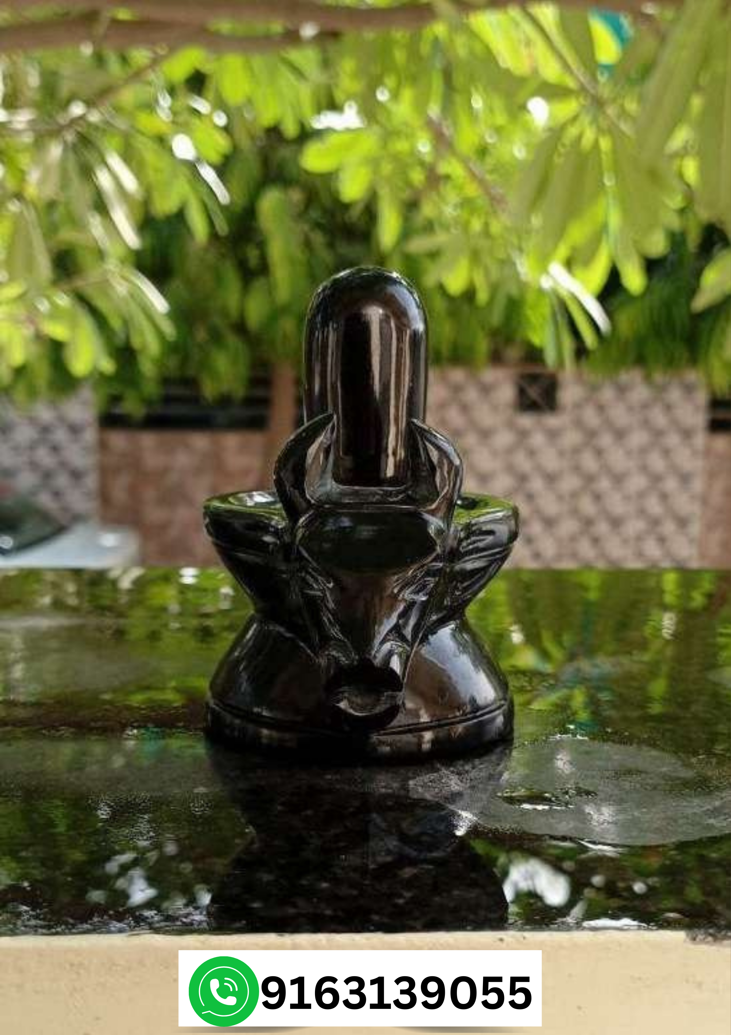 Black Nandi Shiva Lingam Idol