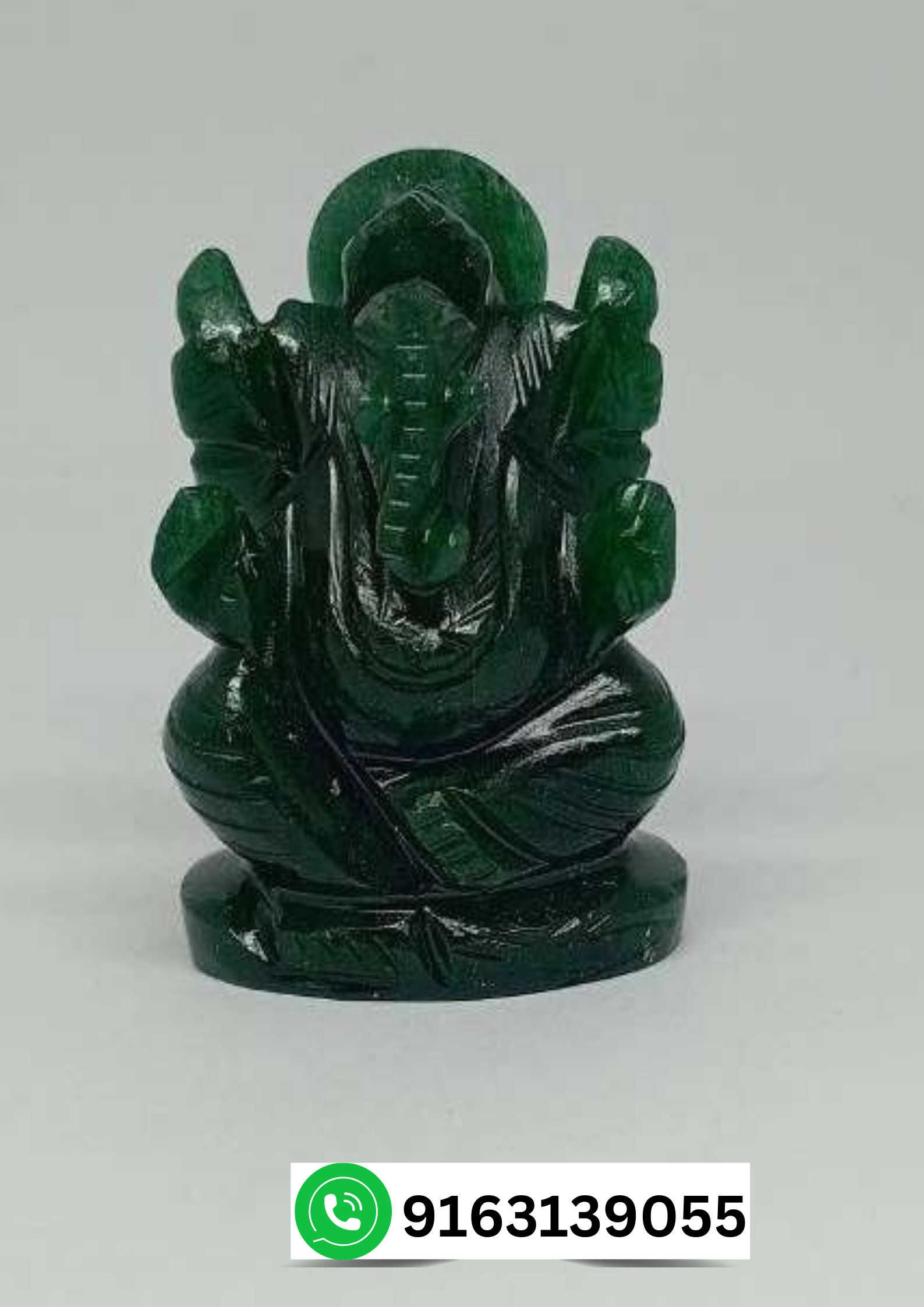 Green Jade Ganesha Idol