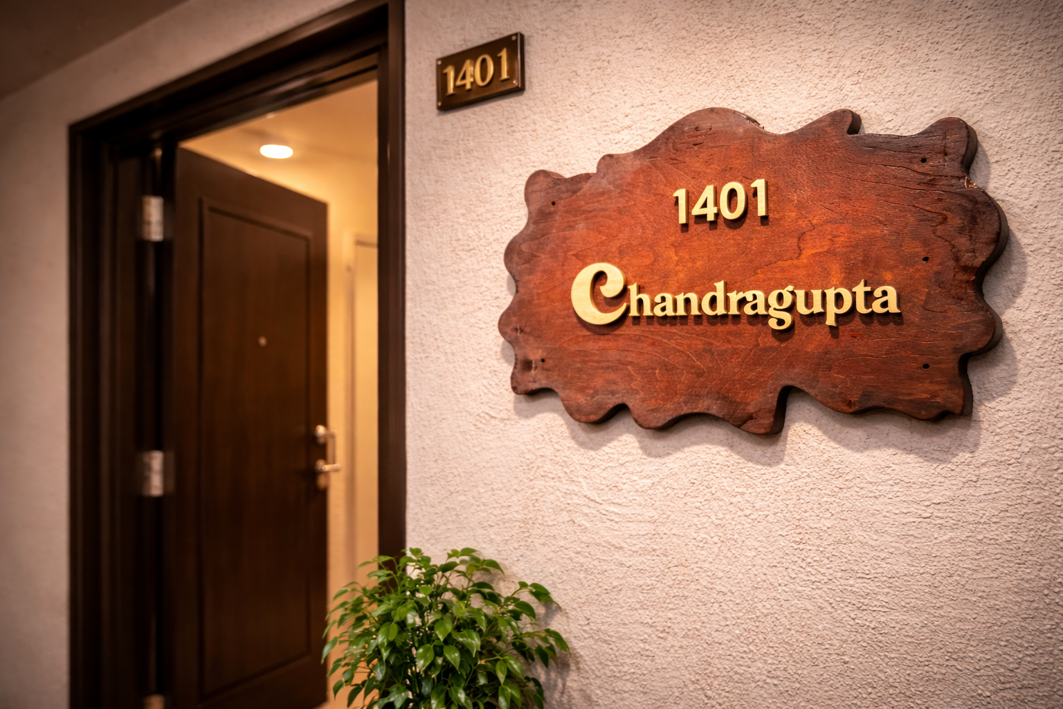 Personalized Wooden Door Nameplate