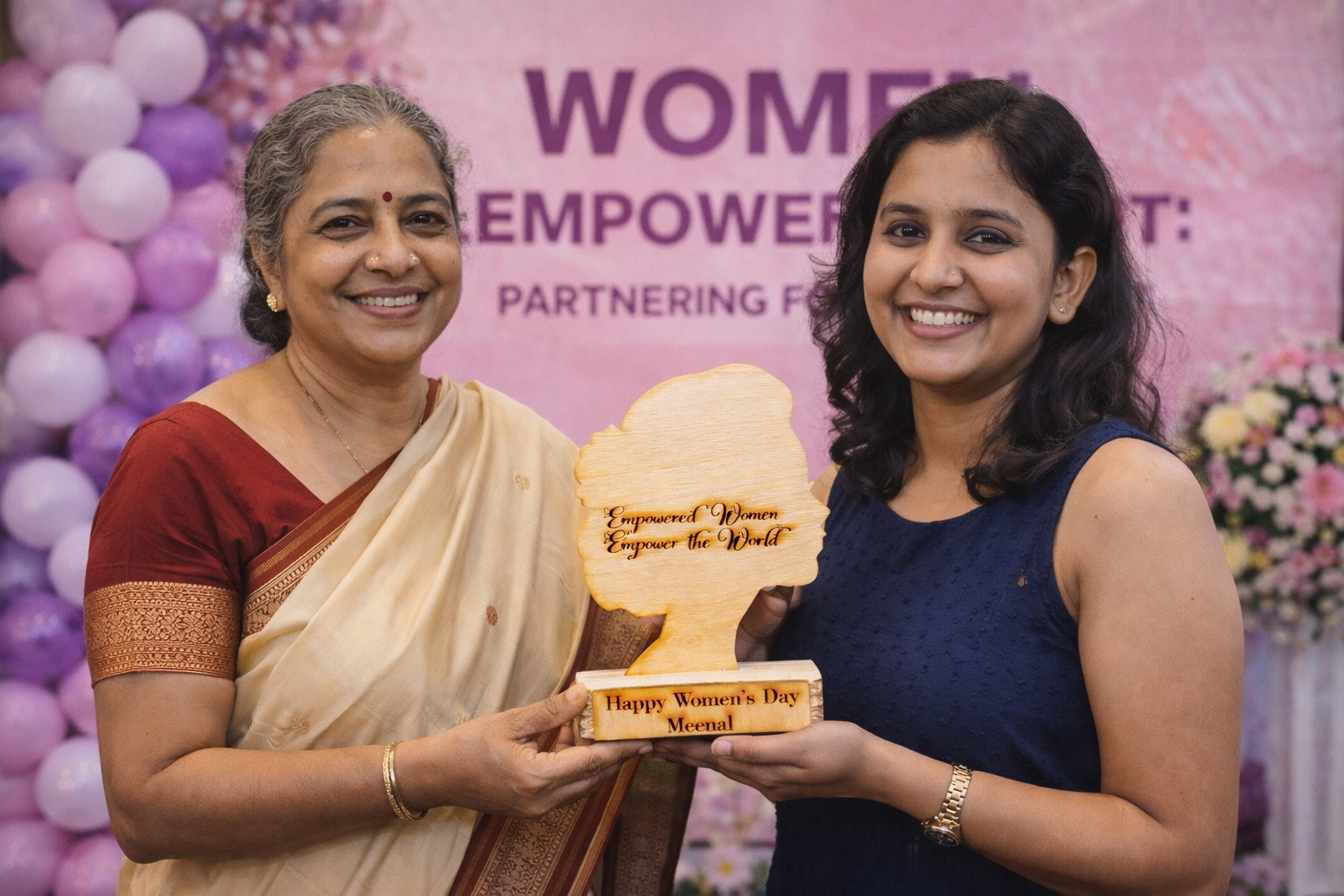 Women's Day Wooden Trophy