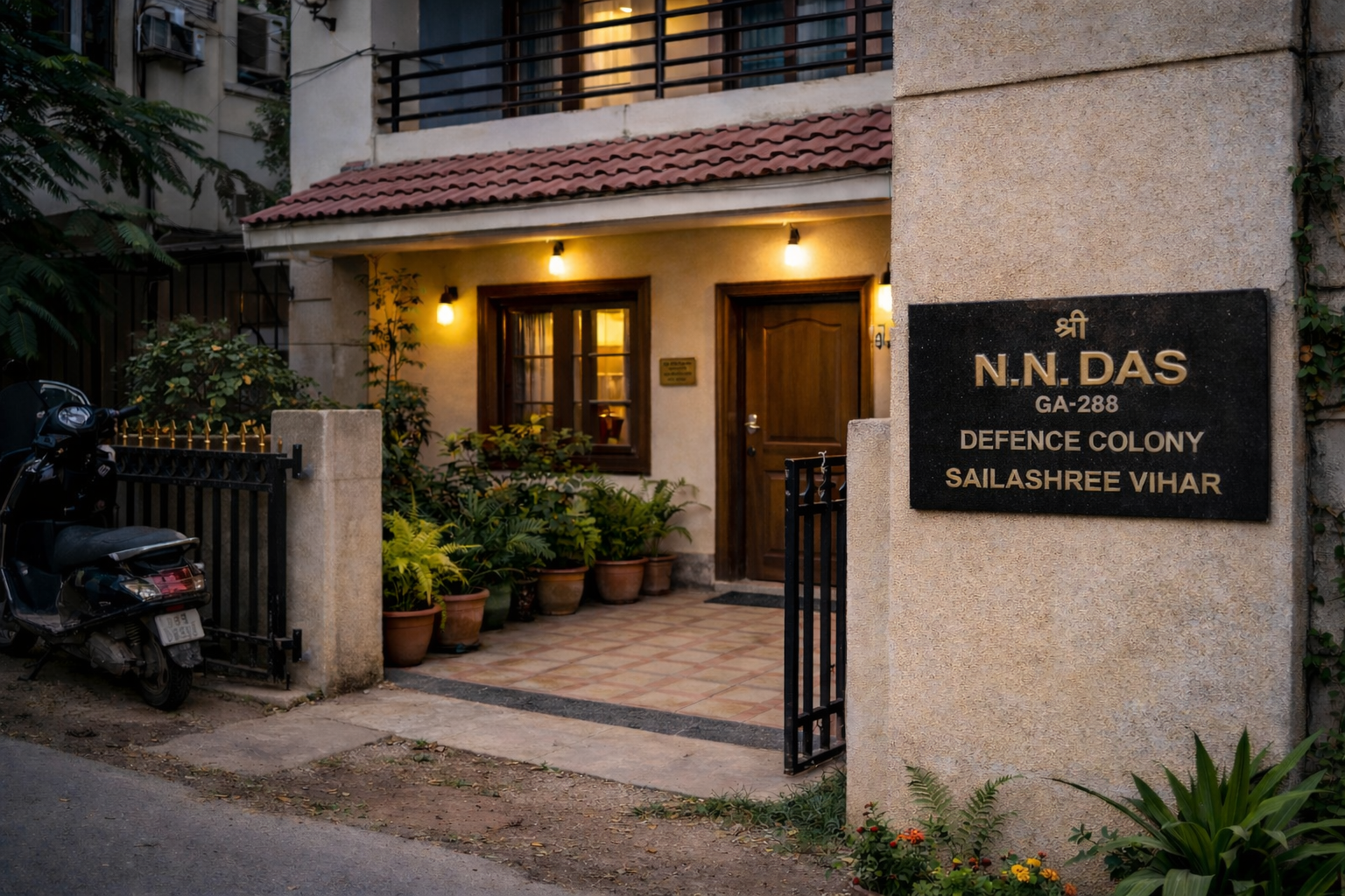 Elegant Urban Villa Granite Nameplate