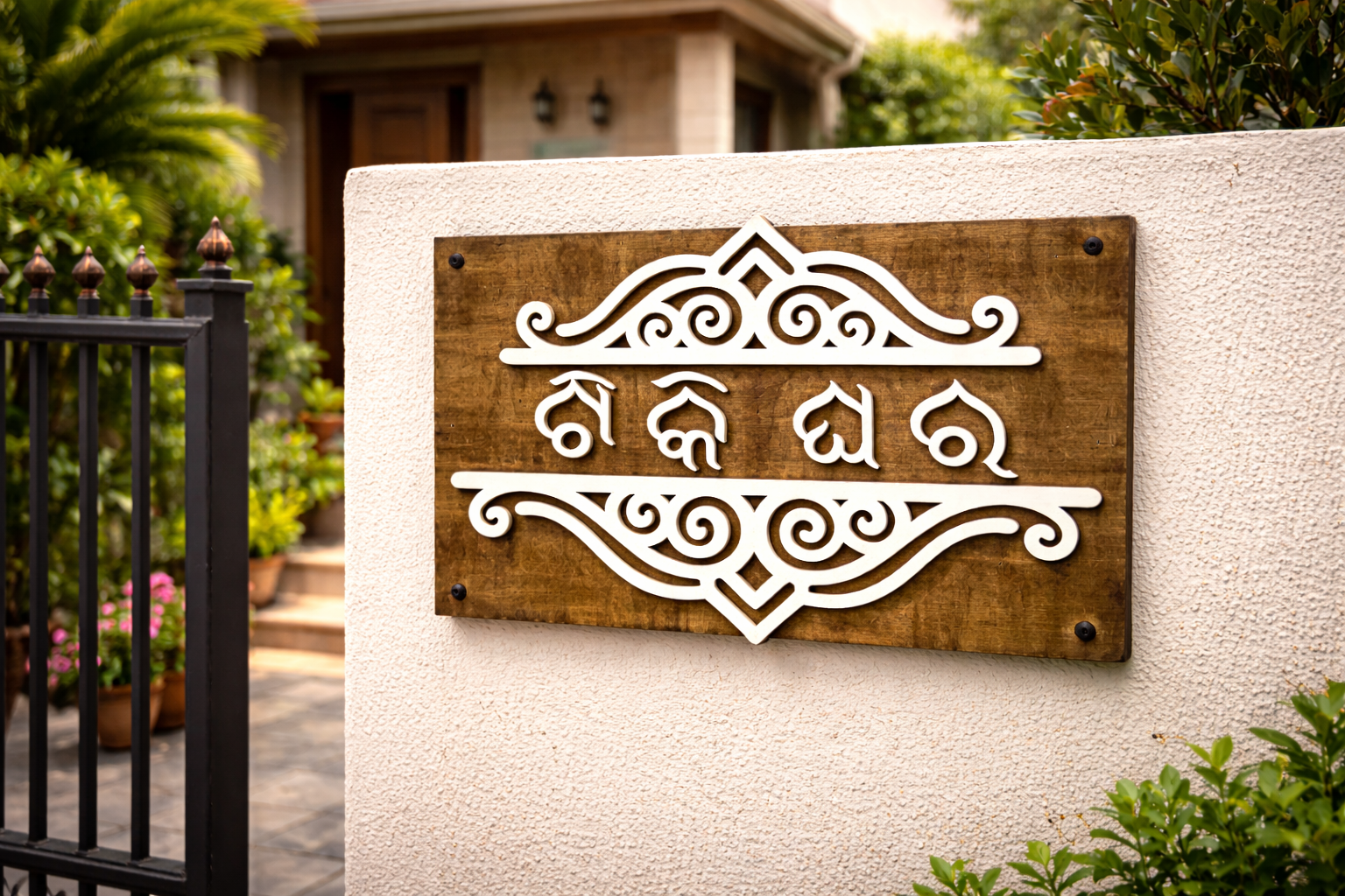 Decorative Wooden Nameplate