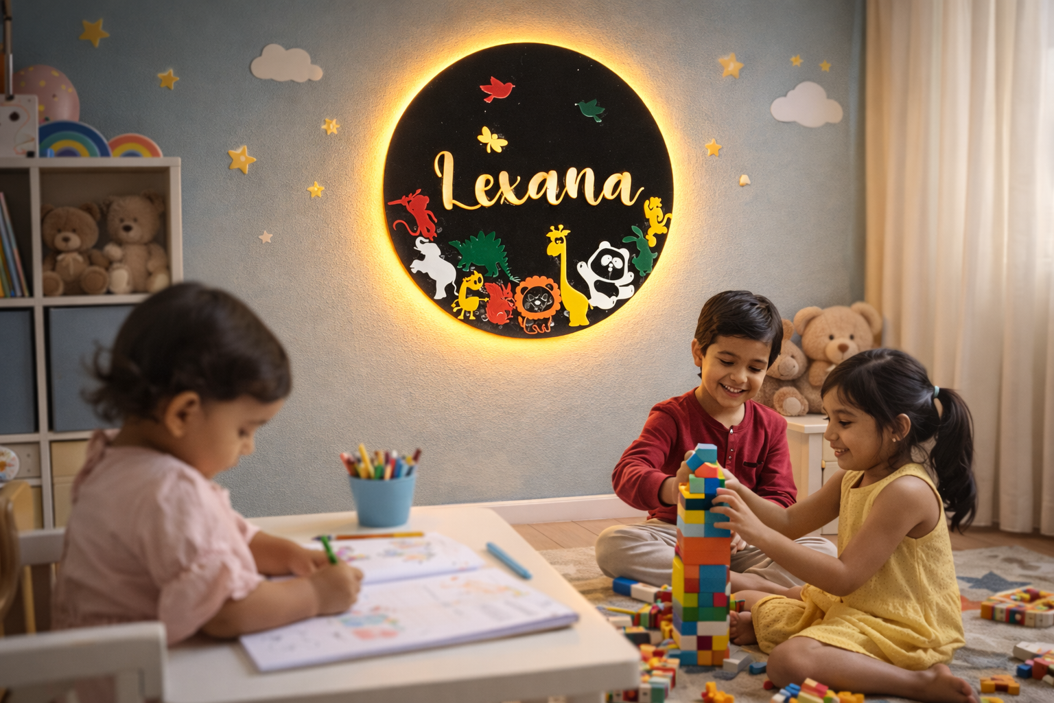 Personalized Kids Room LED Name Board