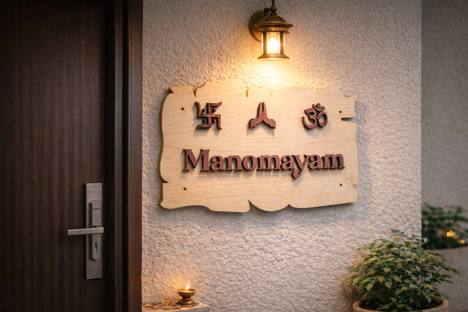 Manomayam Wooden Name Plate