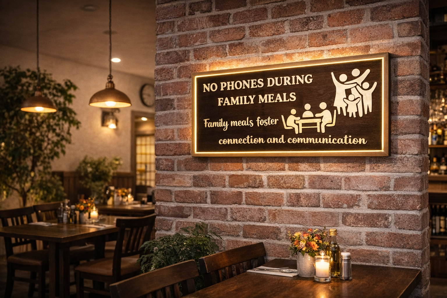 Family Meal Rules Wall Sign