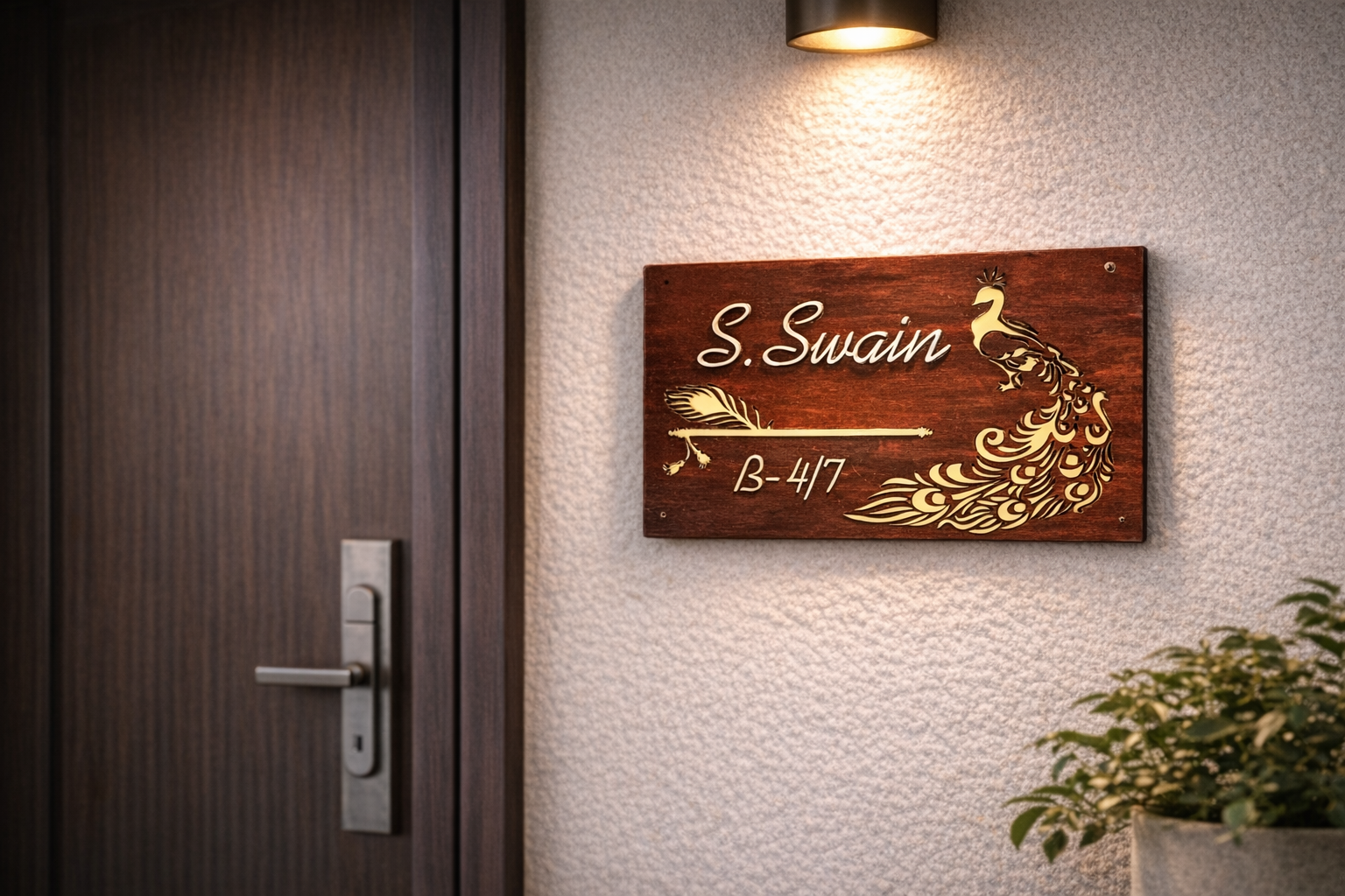 Custom Wooden Name Plate