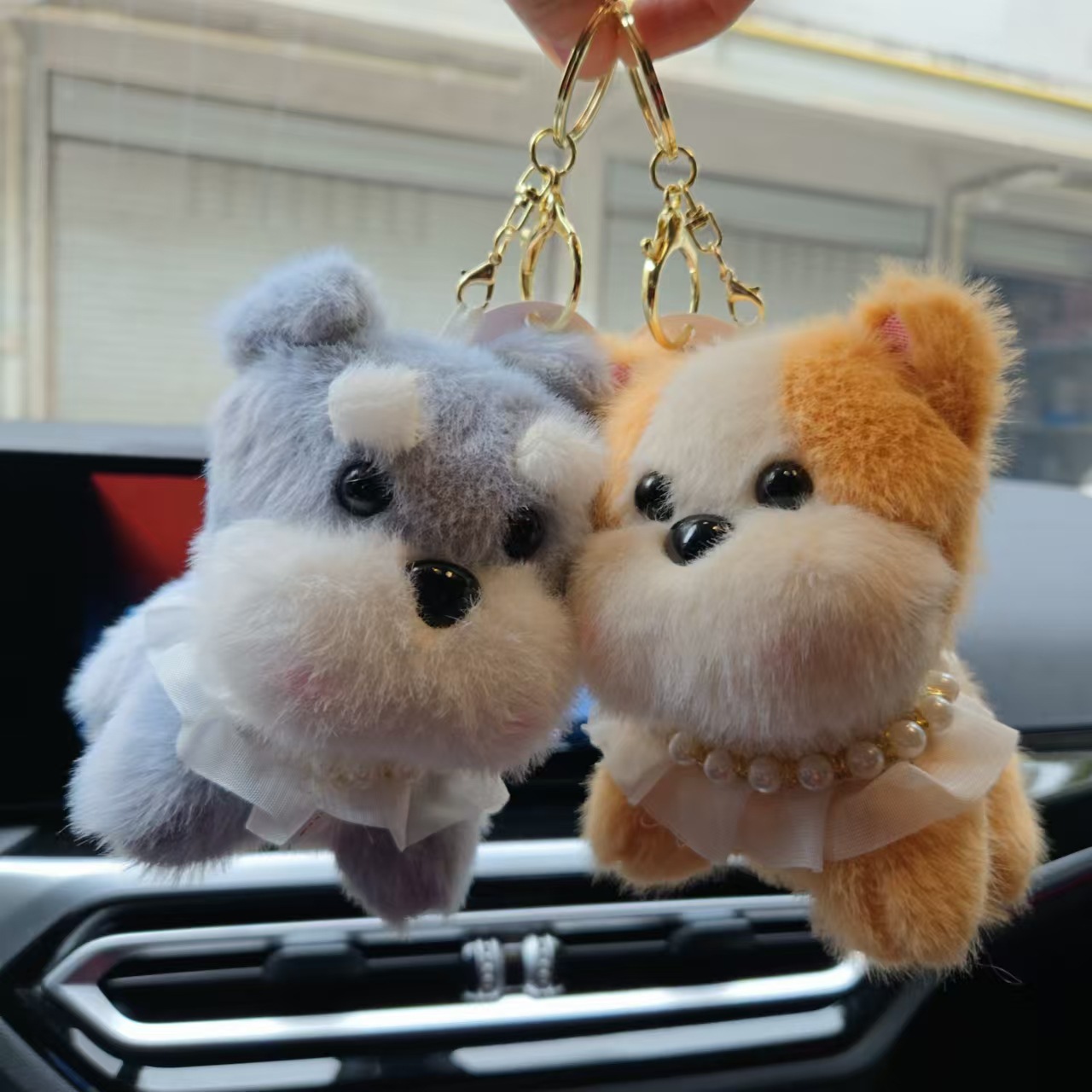 Colorful Cutie Plushie Dog Keychain toy