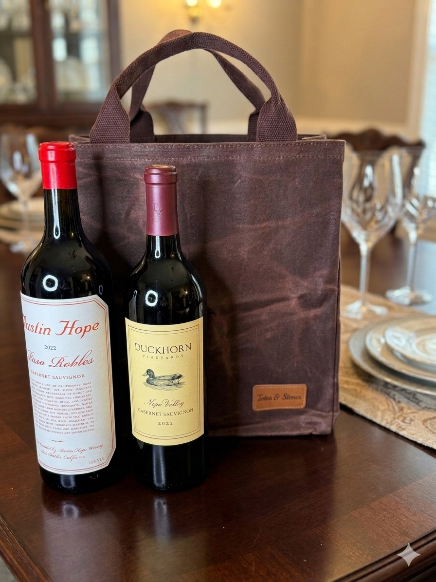 Dark Brown Wax Canvas Tote Bag