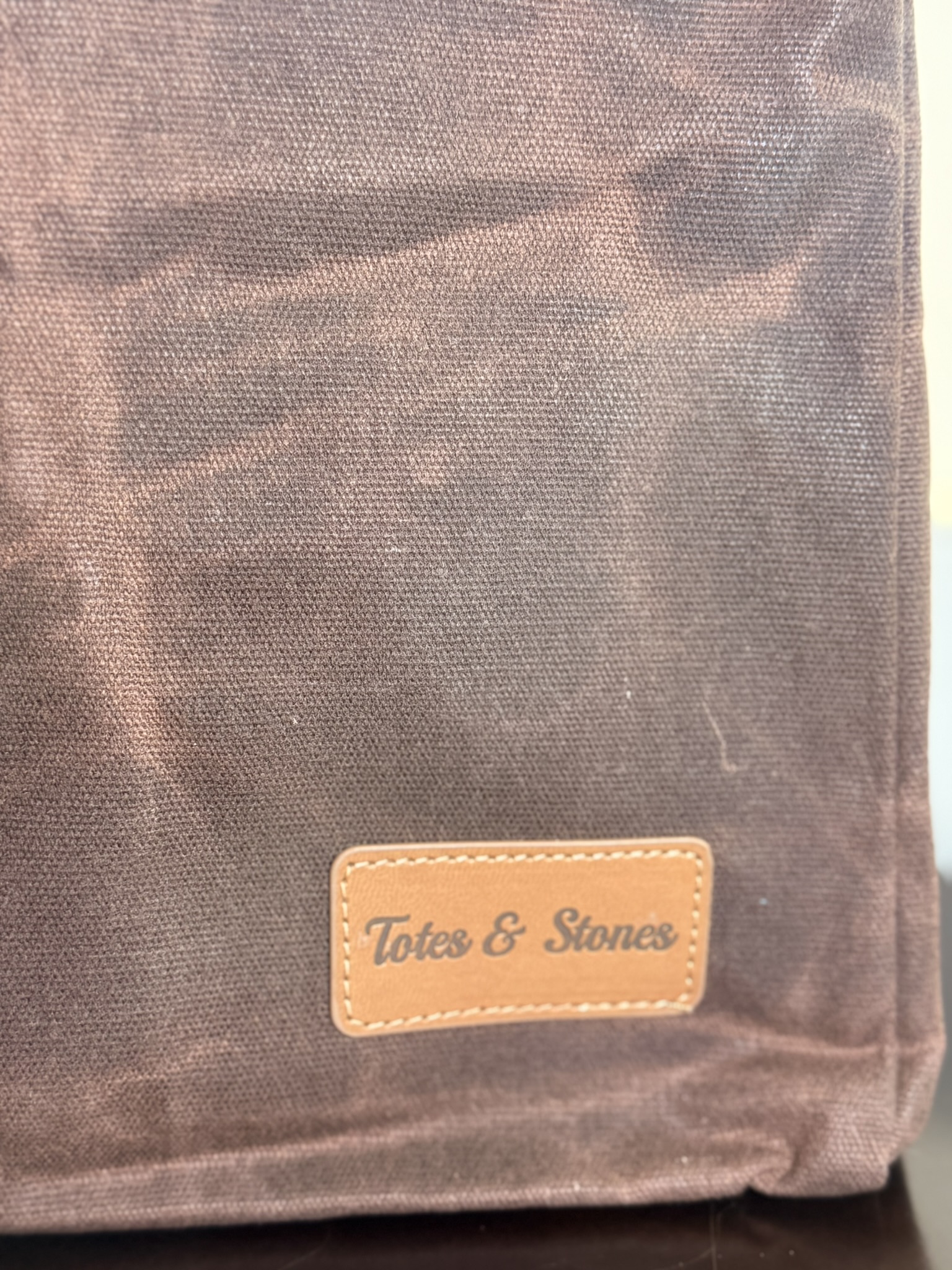 Dark Brown Wax Canvas Tote Bag