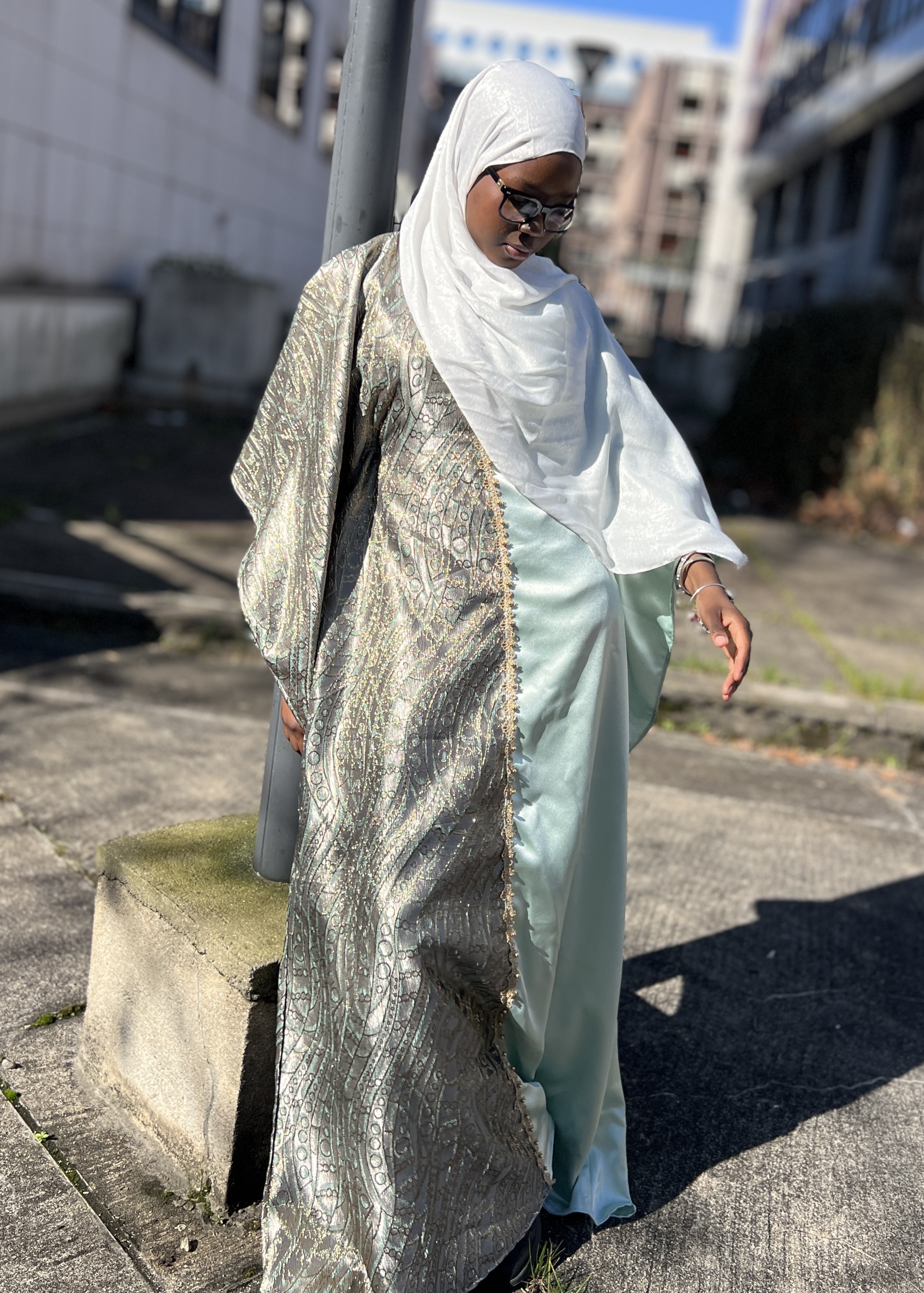 Abaya Laylat - Bleu Givré