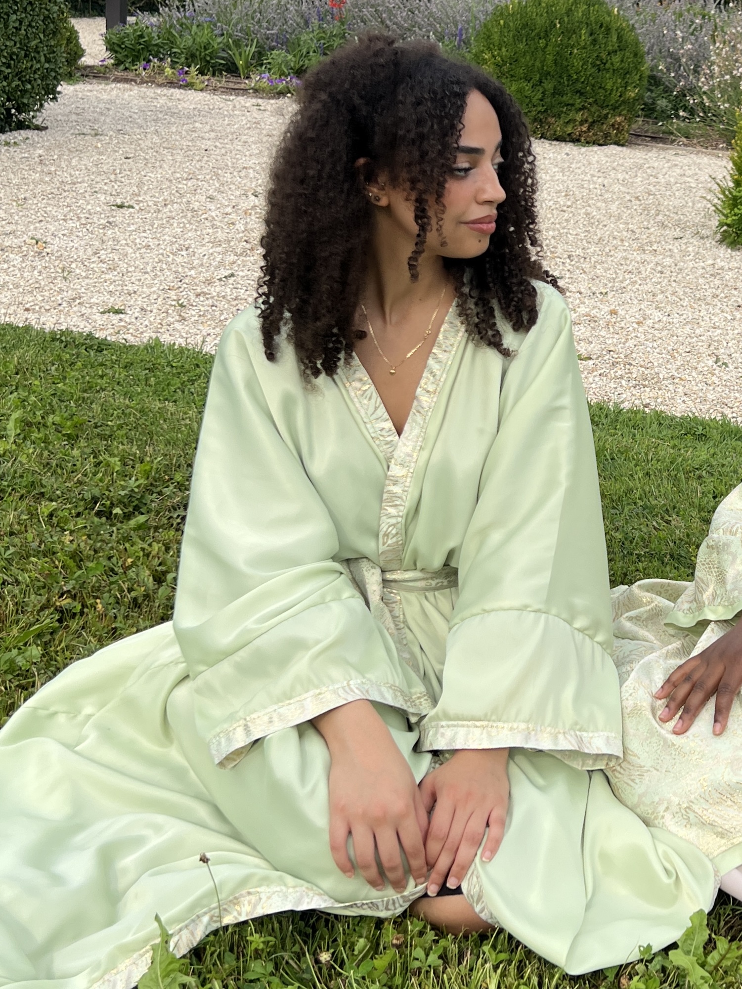 Kimono Hanami Satiné Vert 