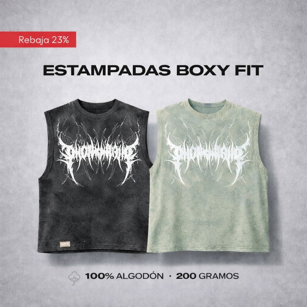 Camisetas sin mangas Boxy Fit estampadas