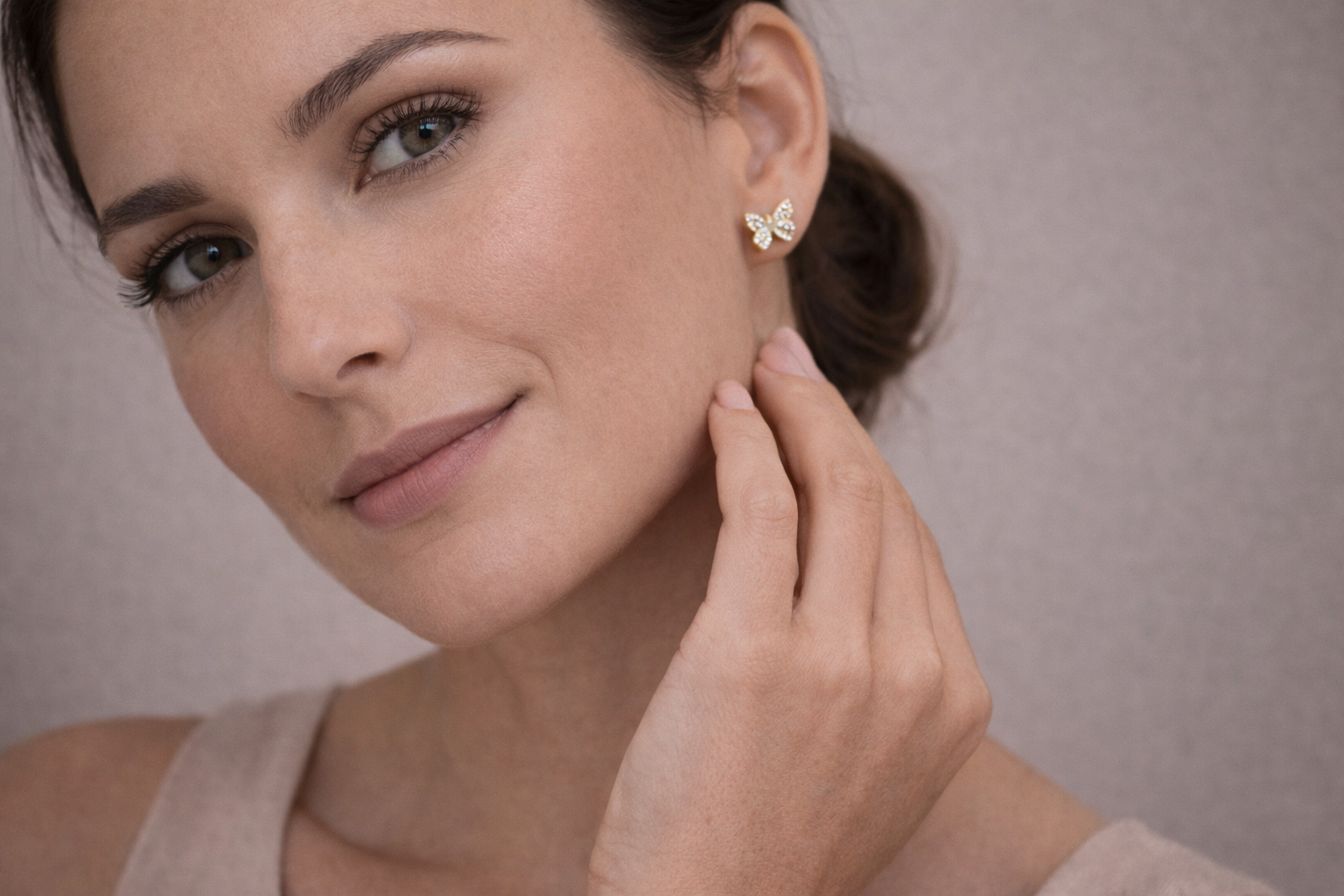 Butterfly Gold Stud Earrings