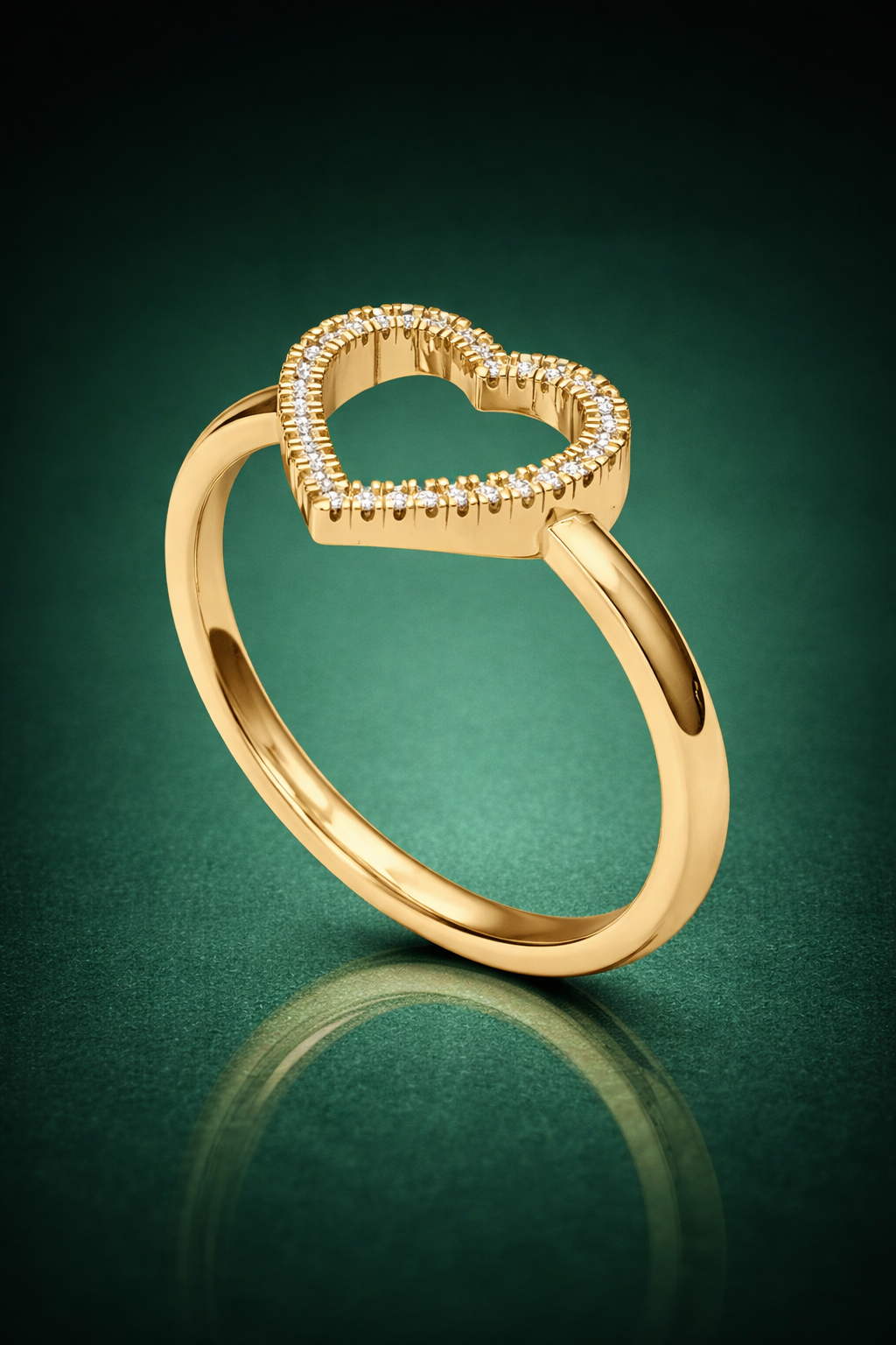 Elegant Heart-Shaped Diamond Ring