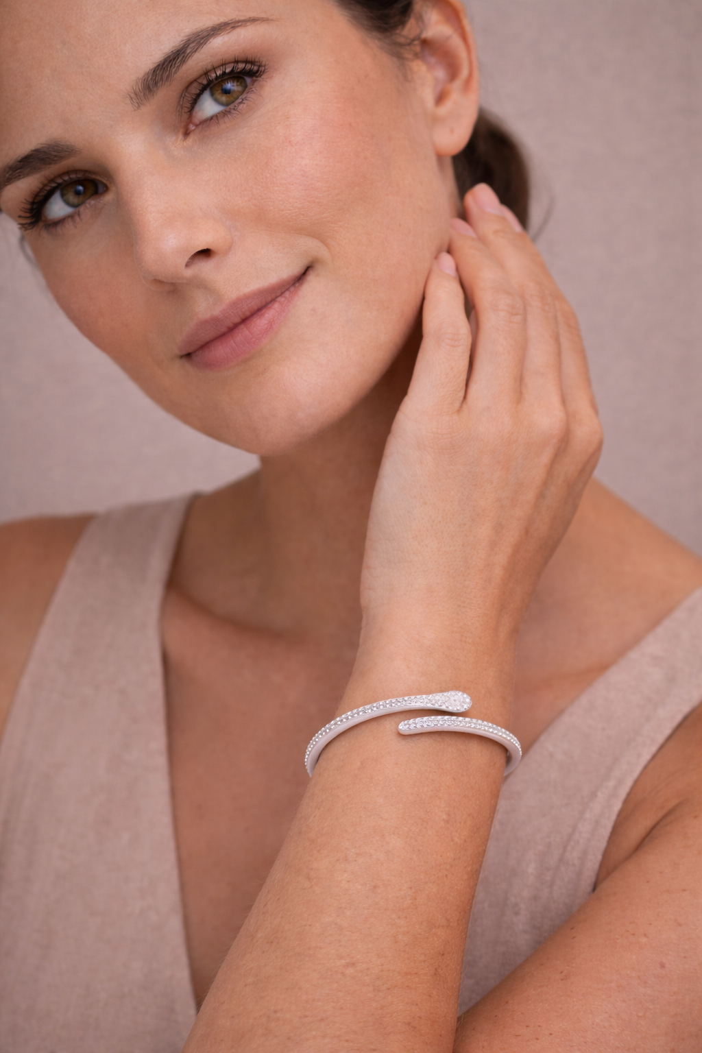 Diamond Pavé Open Spiral Bracelet