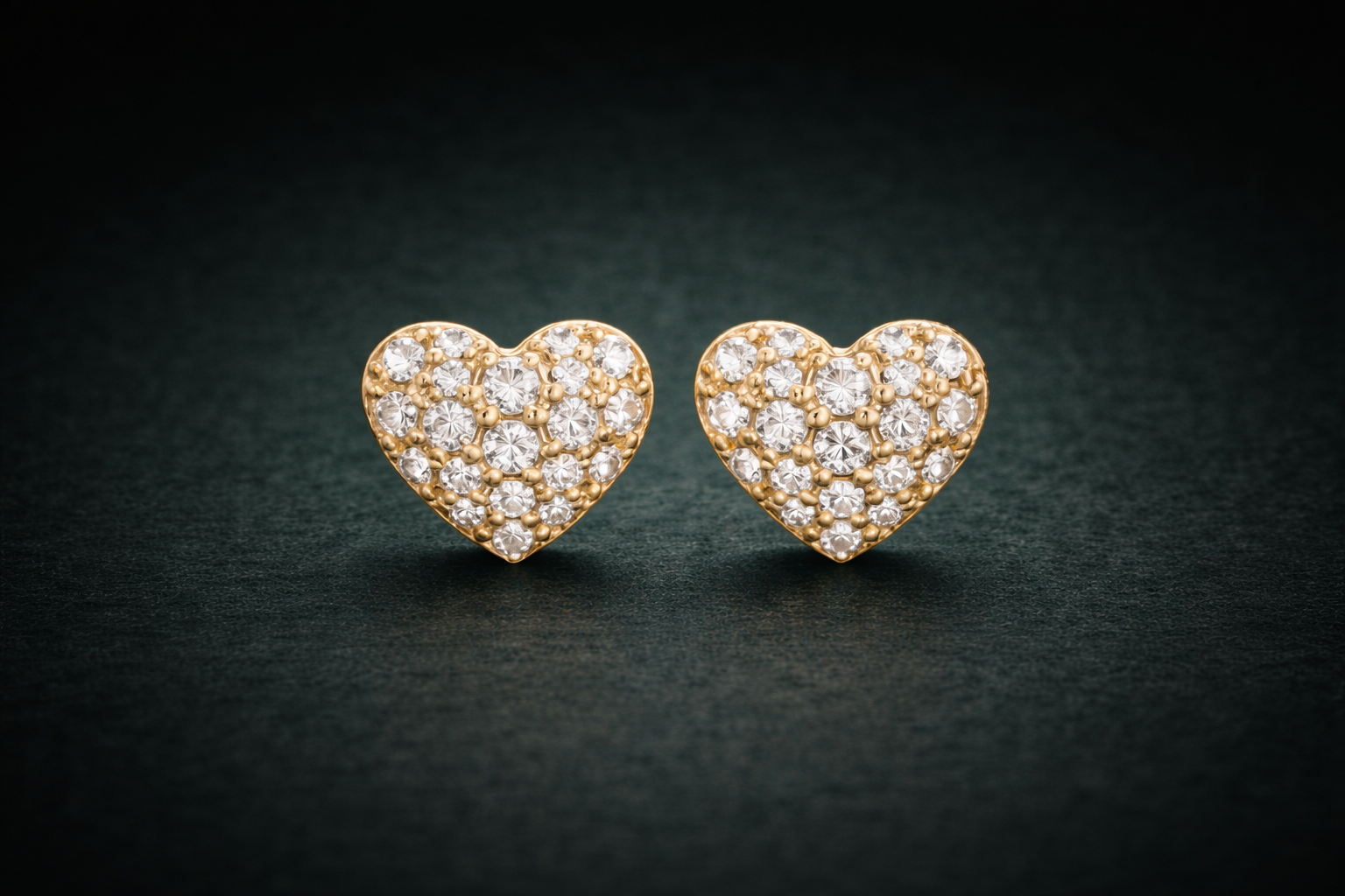 Heart-Shaped Stud Earrings