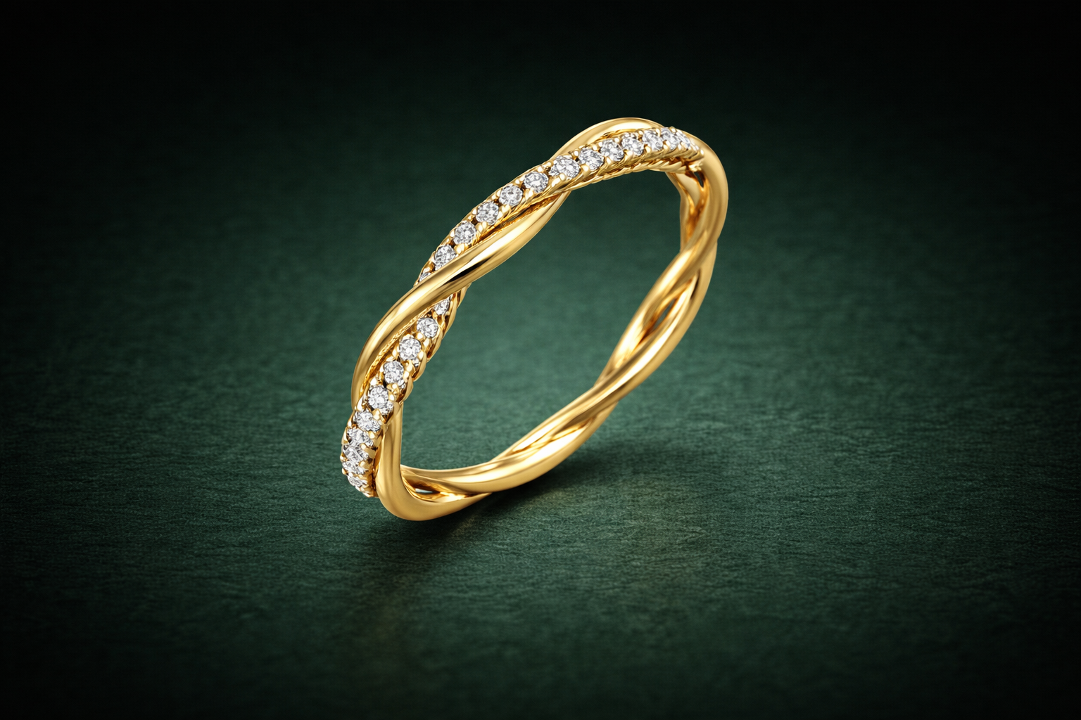 Twisted Gold Diamond Ring