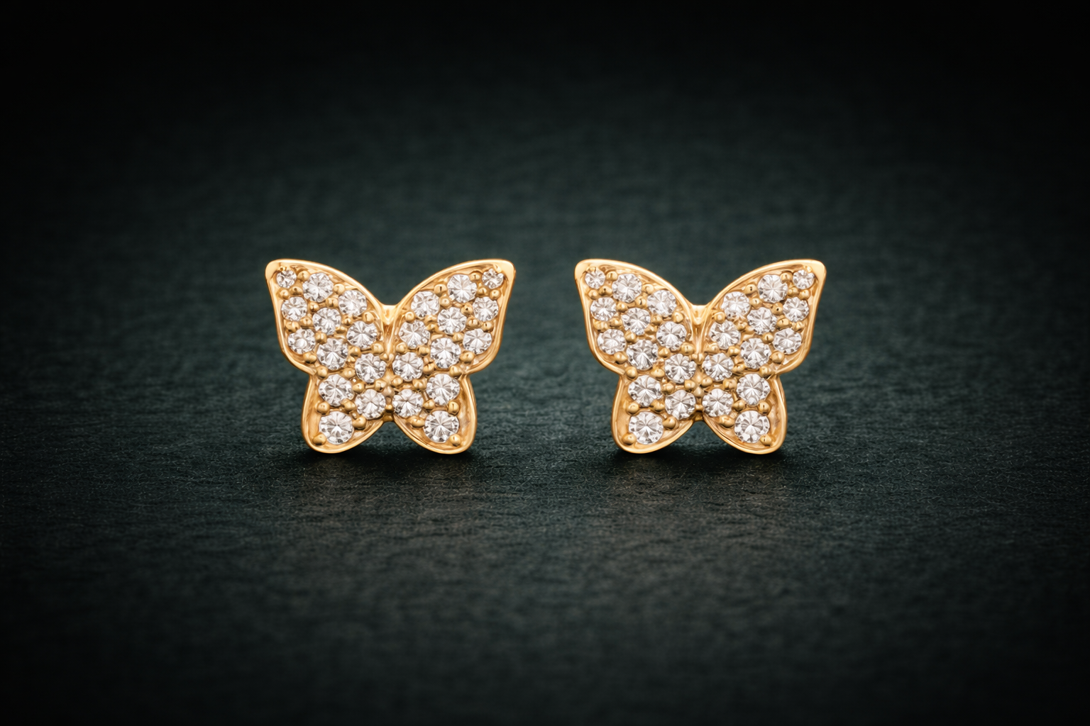 Butterfly Gold Stud Earrings