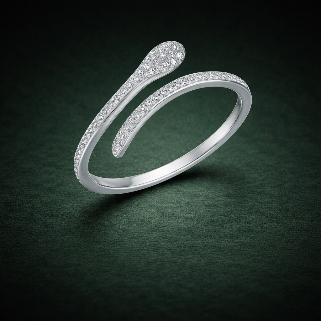 Diamond Pavé Open Spiral Bracelet